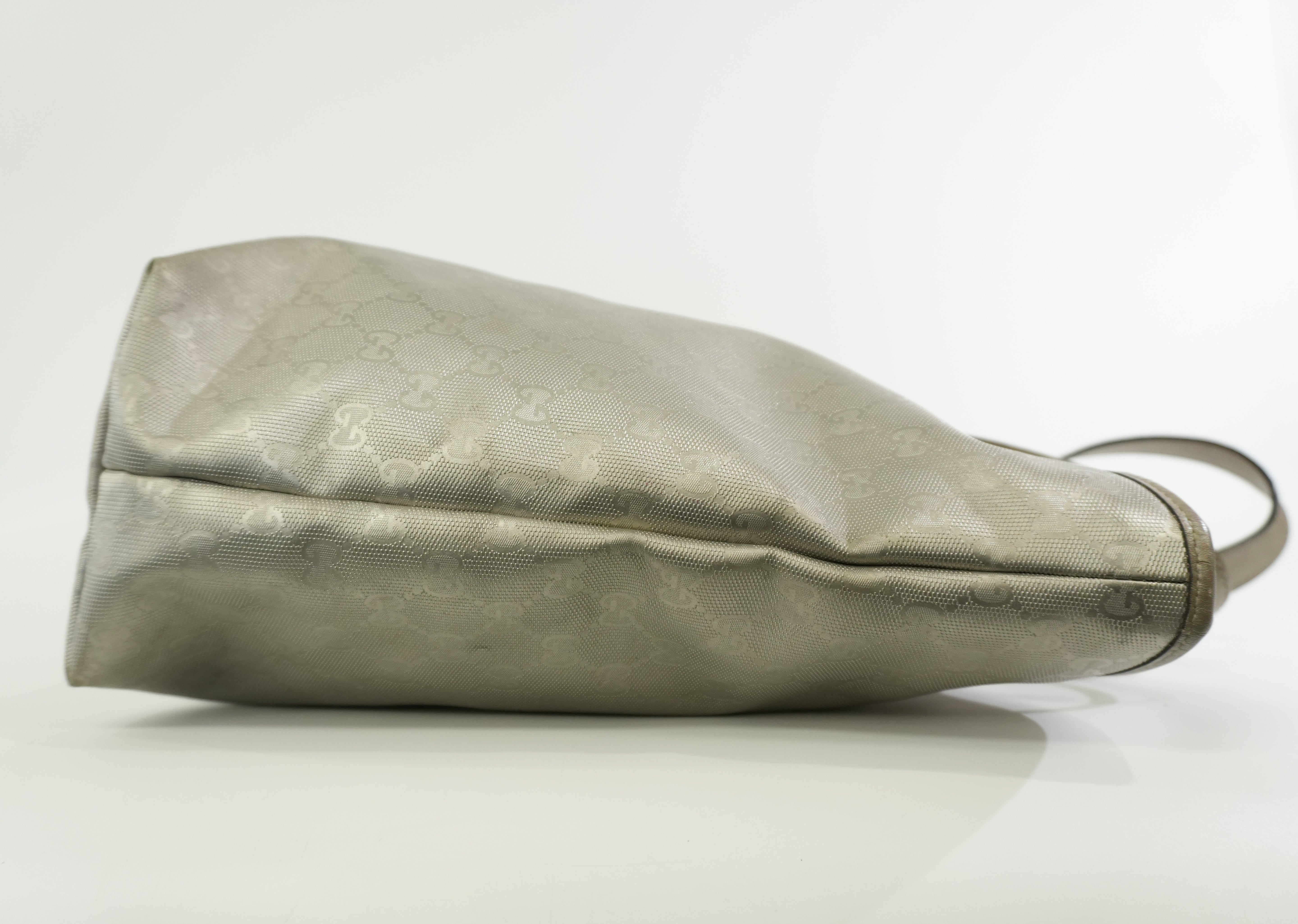 Pre-owned Gucci Metallic Tote Bag SIlver