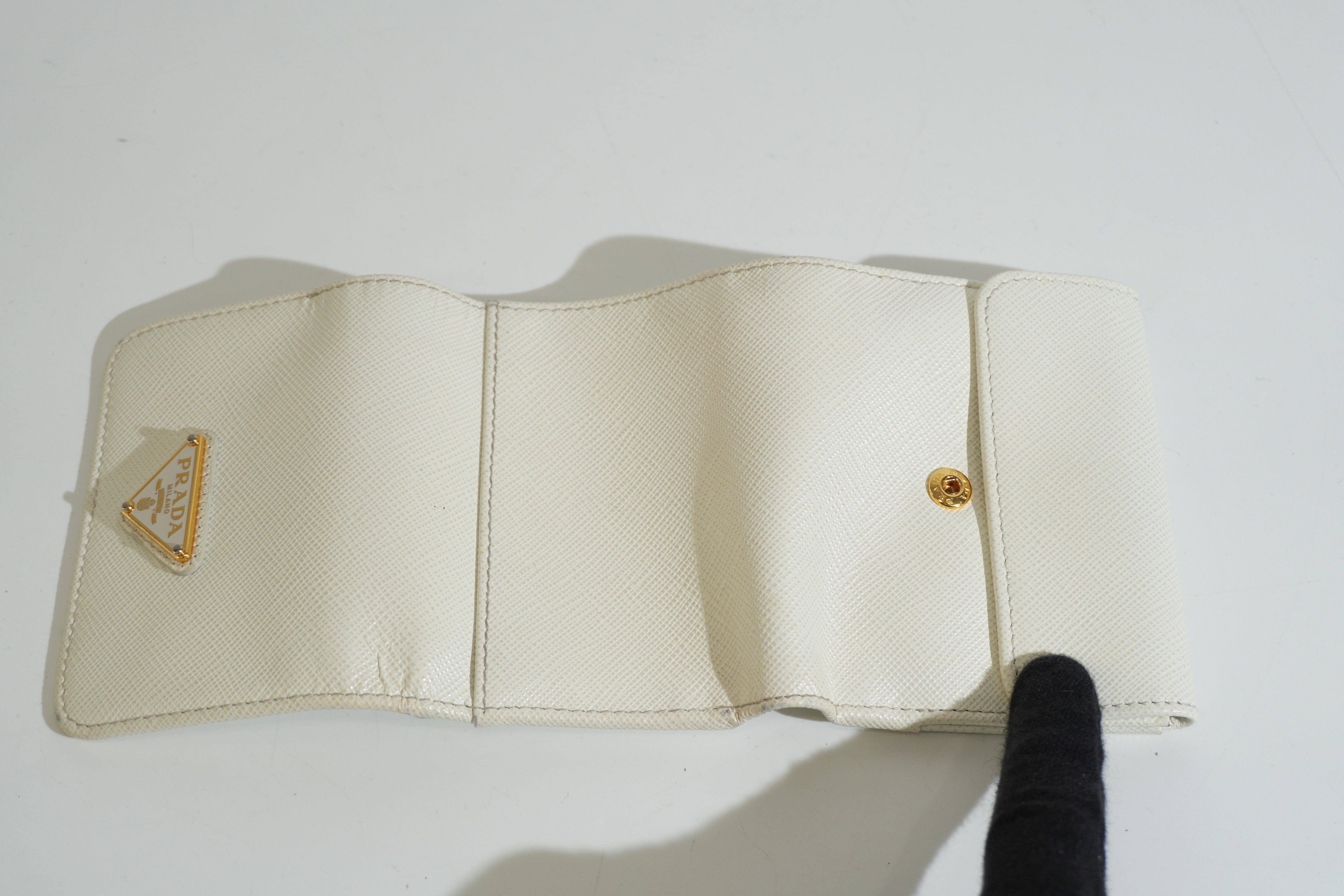 Prada Trifold Wallet White