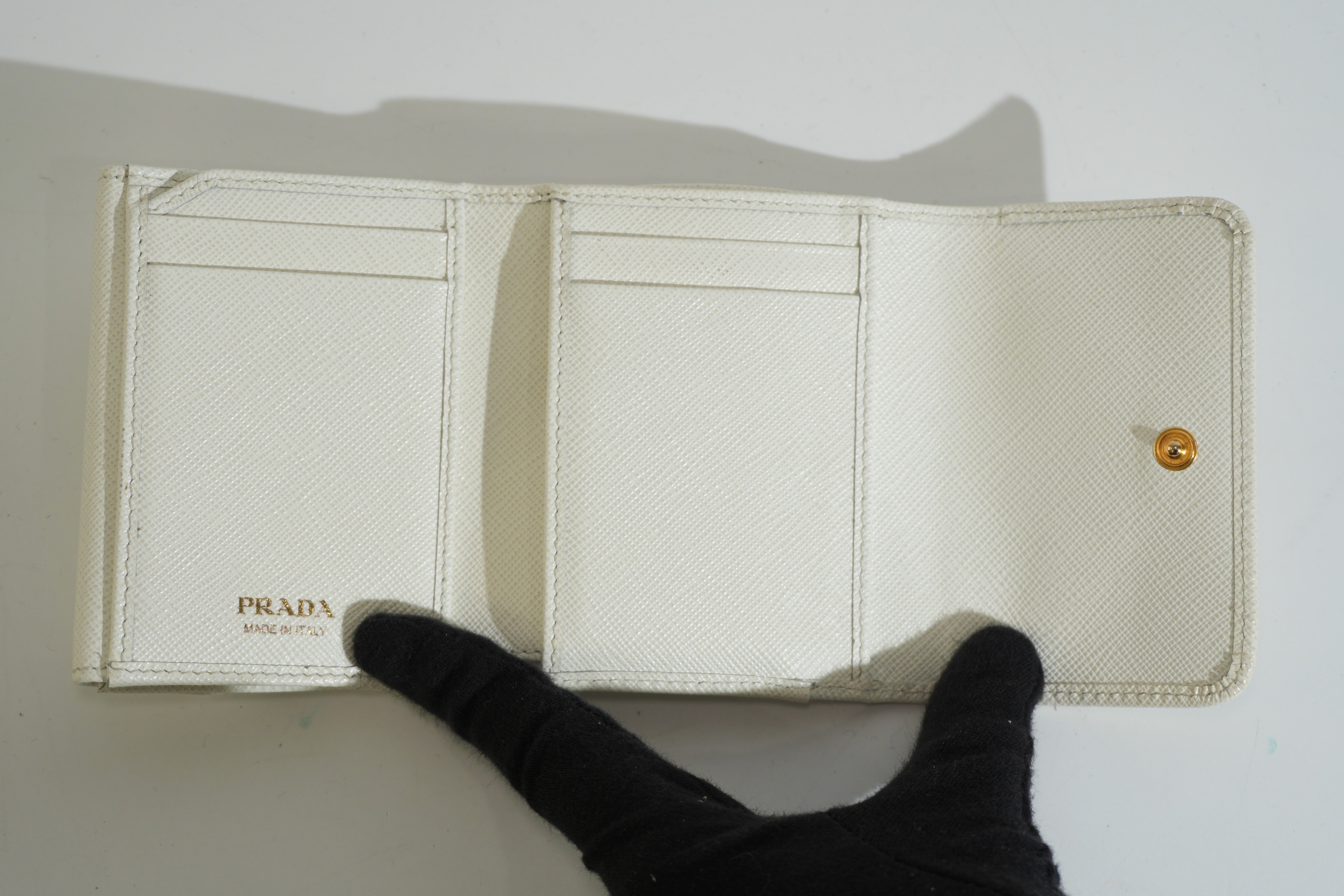 Prada Trifold Wallet White