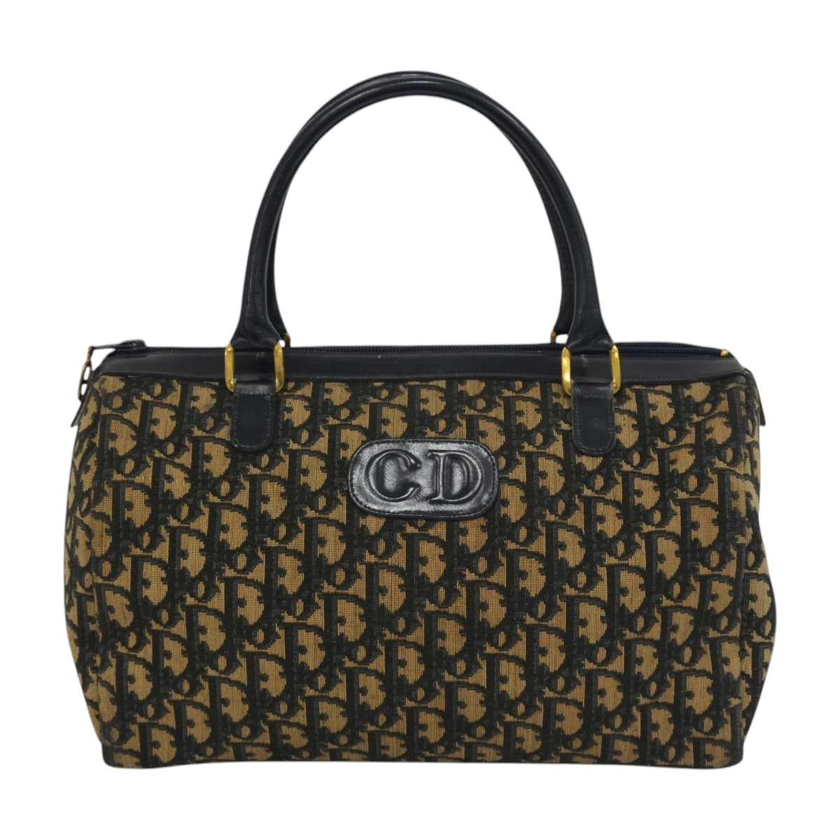 Pre-Owned Dior Vintage Trotter Boston Handbag Blue