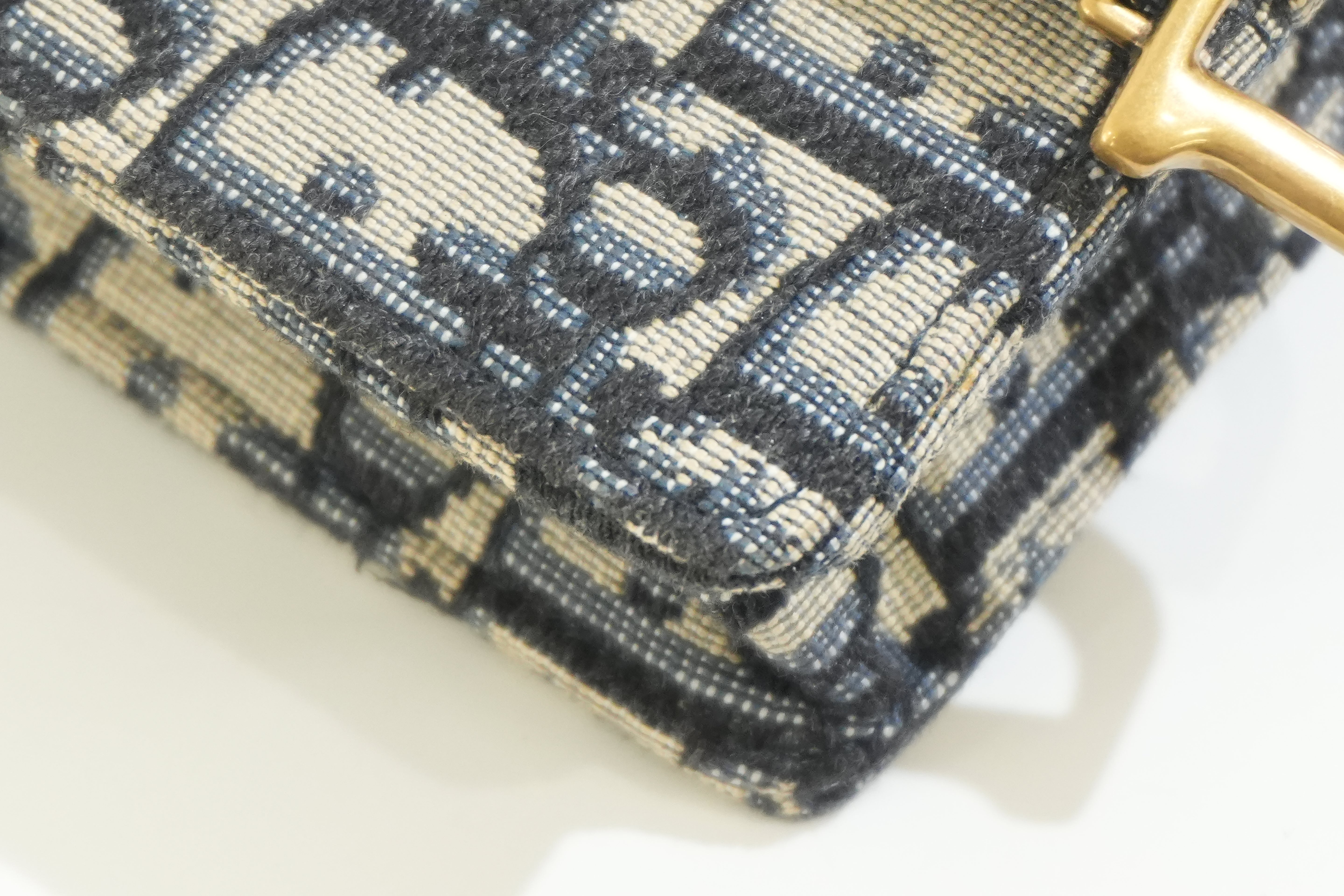 Pre-owned Dior Saddle Pouch Blue