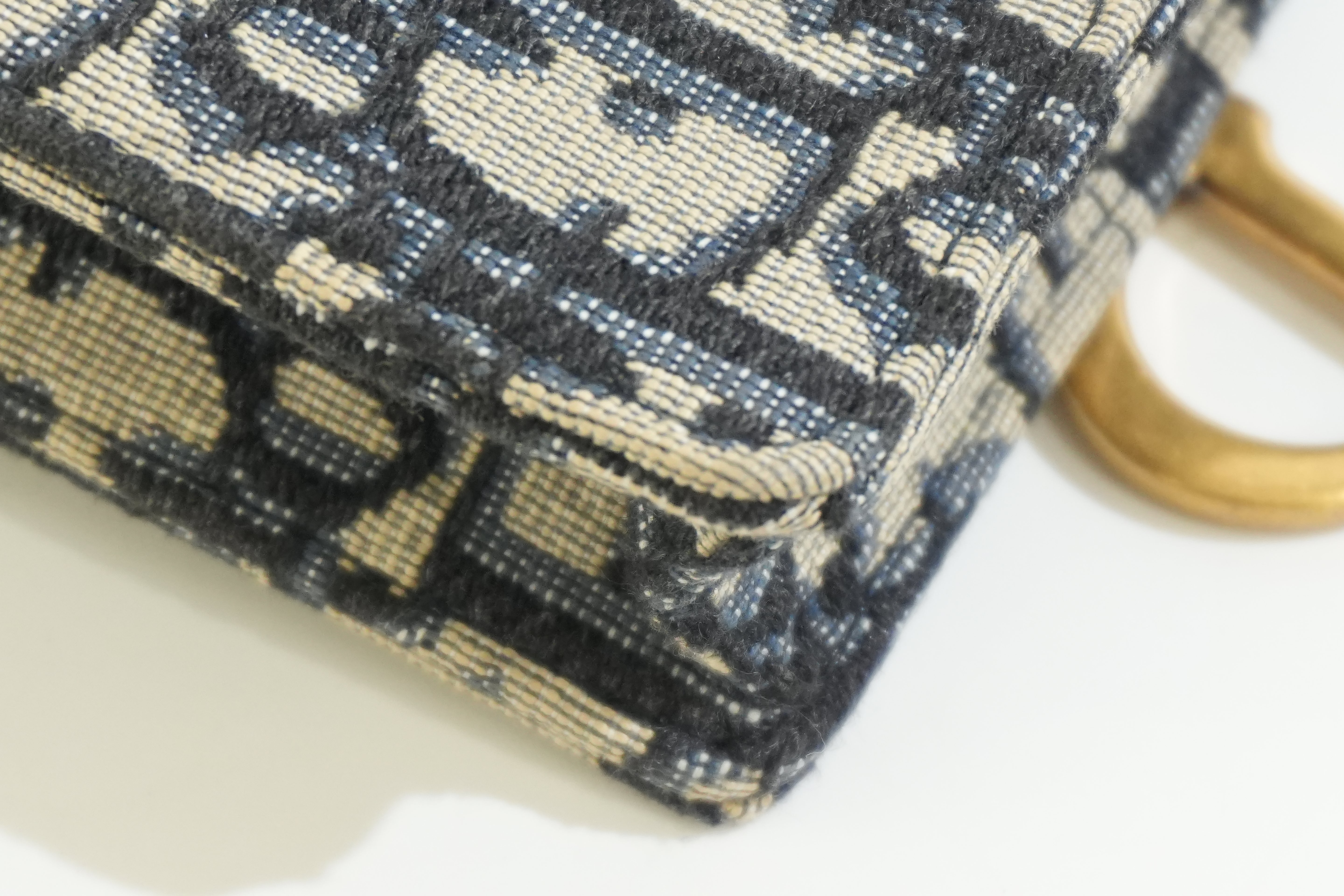 Pre-owned Dior Saddle Pouch Blue