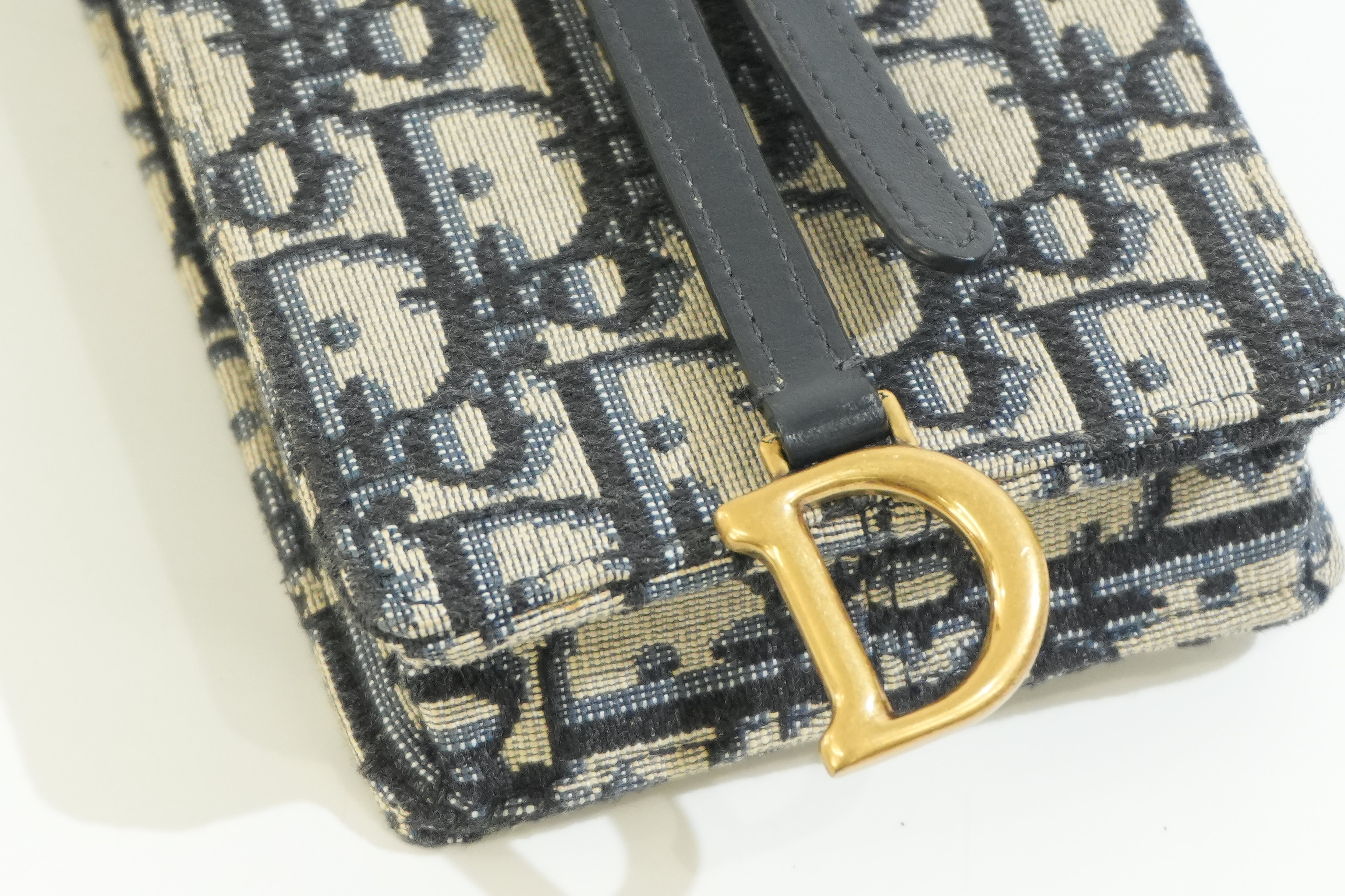 Pre-owned Dior Saddle Pouch Blue