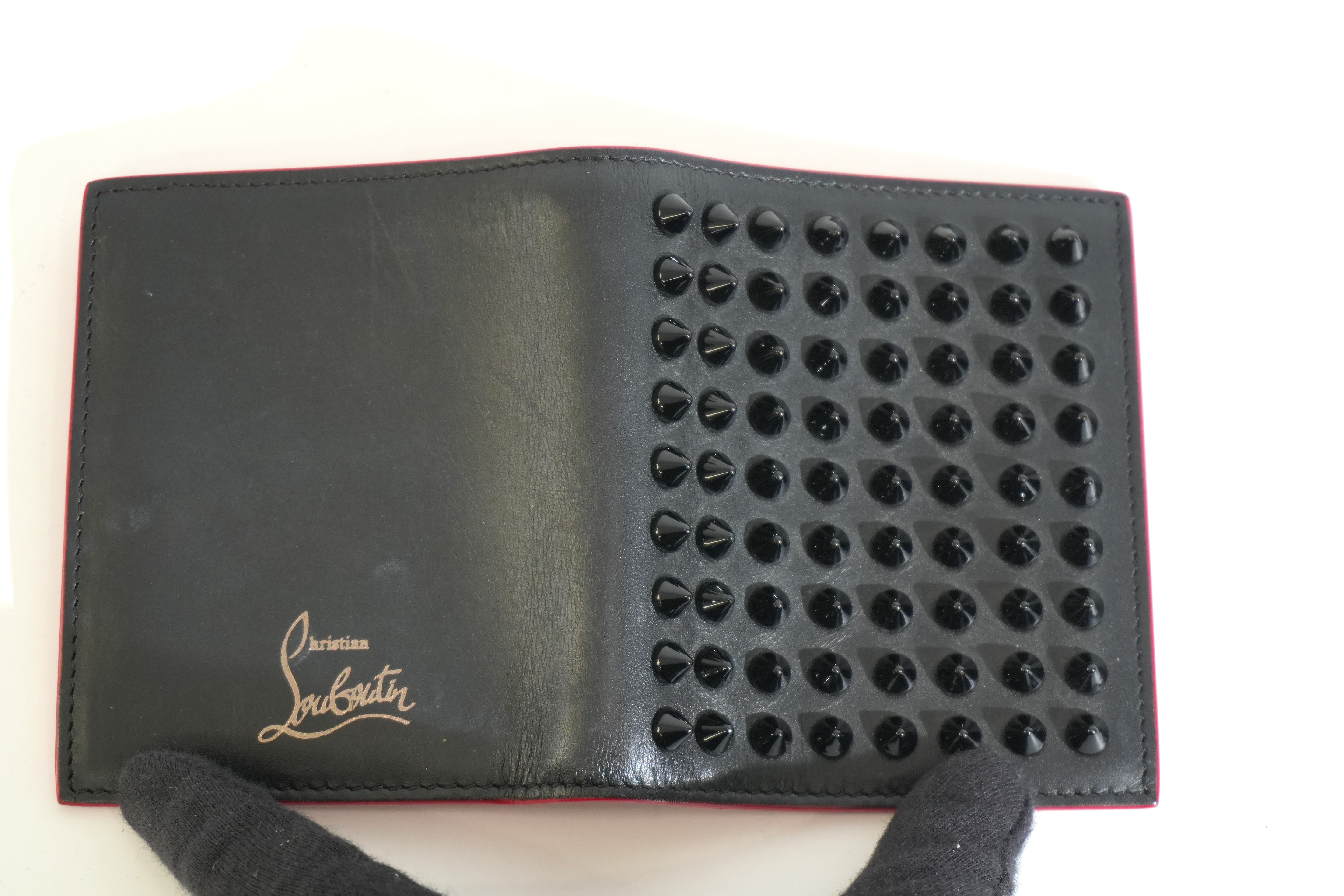 Pre-owned Louboutin Compact Wallet Black