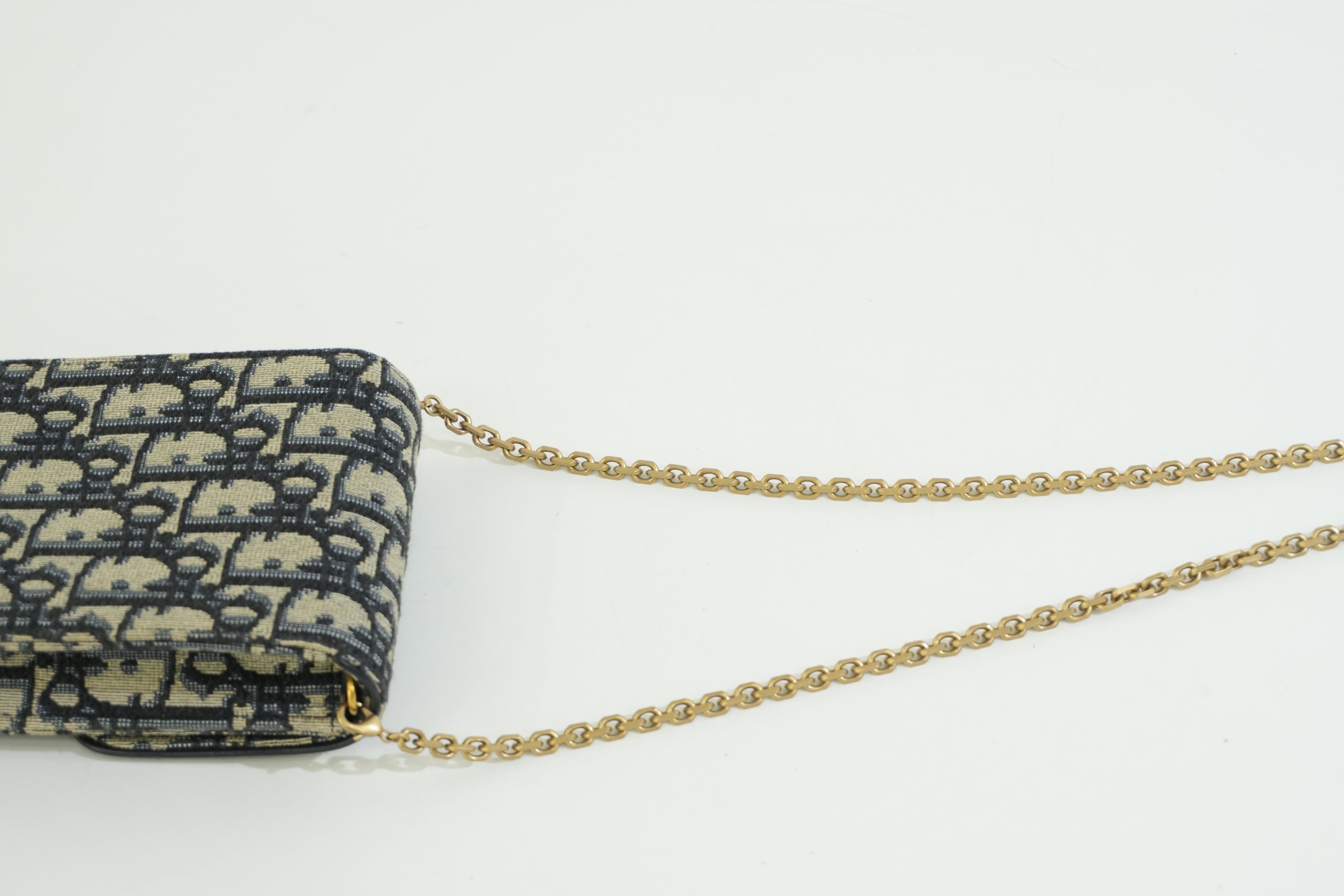 Pre-owned Dior Saddle Pouch Blue