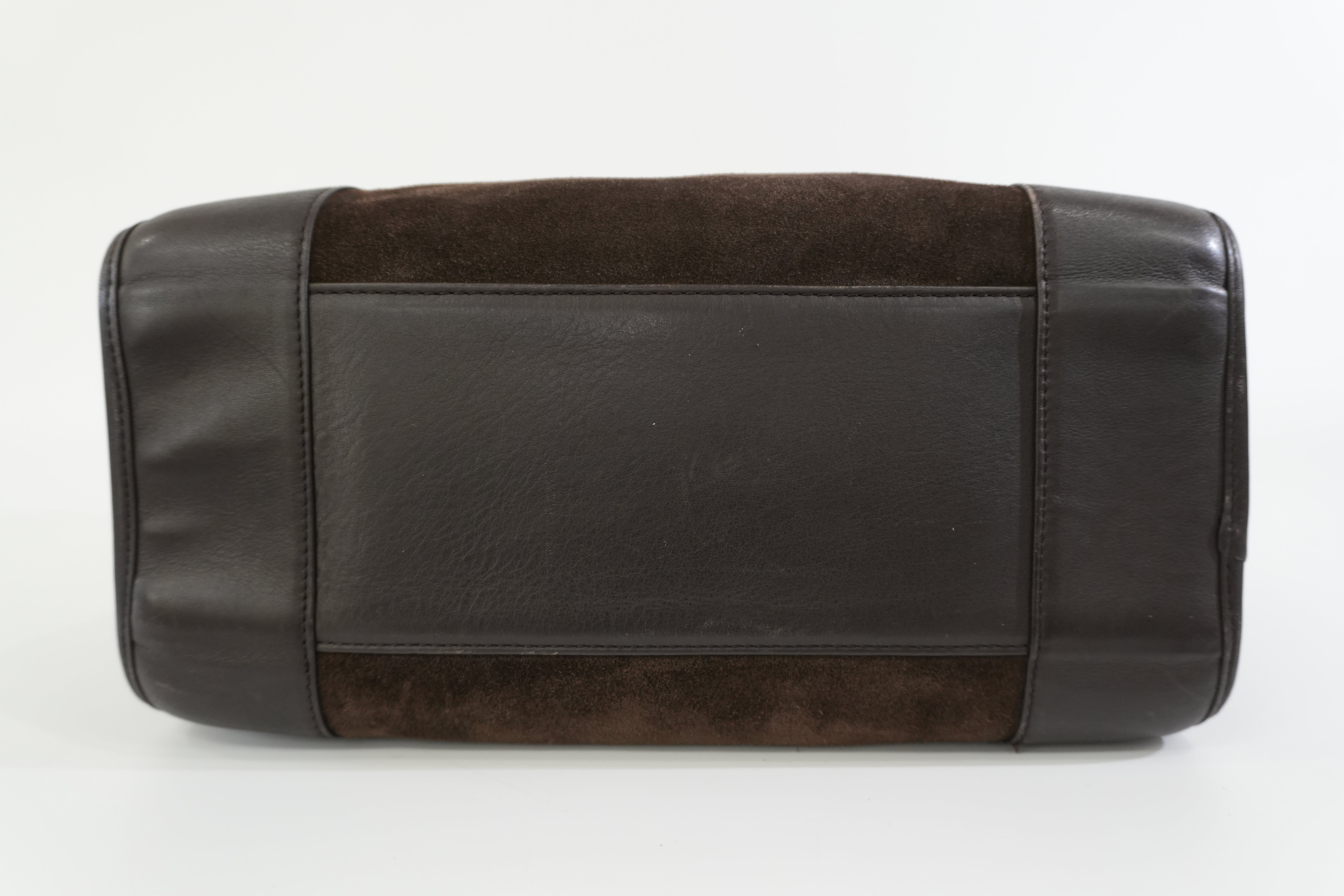 Pre-owned Loewe Suede Leather Anagram Amazona Handbag Brown