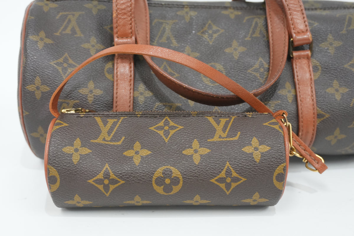 Pre-owned Louis Vuitton Monogram Papillon Handbag with Pouch