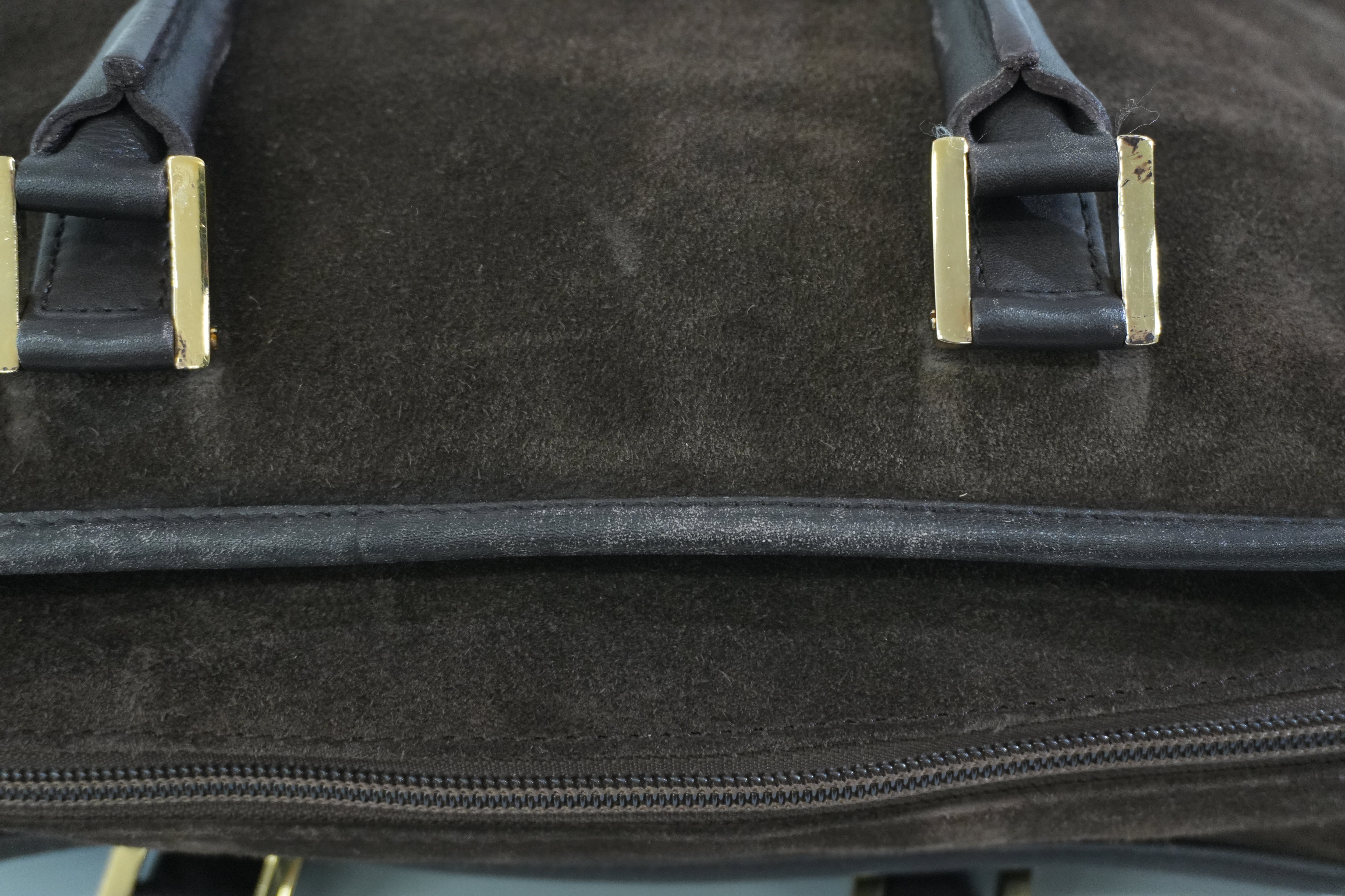 Pre-owned Loewe Suede Leather Anagram Amazona Handbag Brown