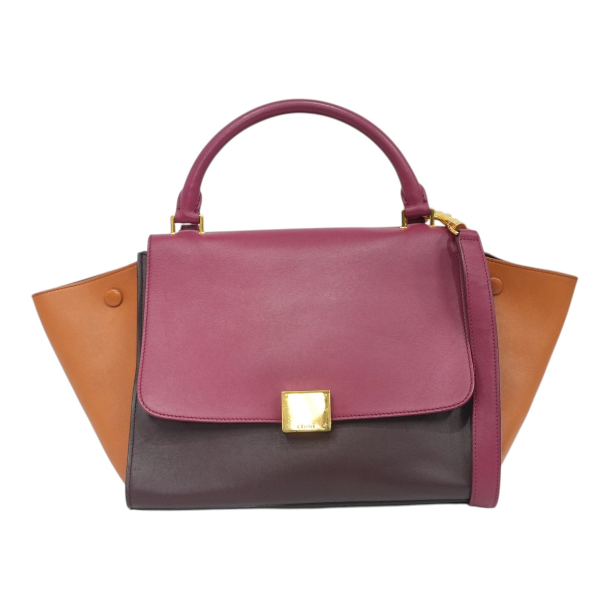 Pre-owned Celine Two Way Trapeze Shoulder Bag Tricolor