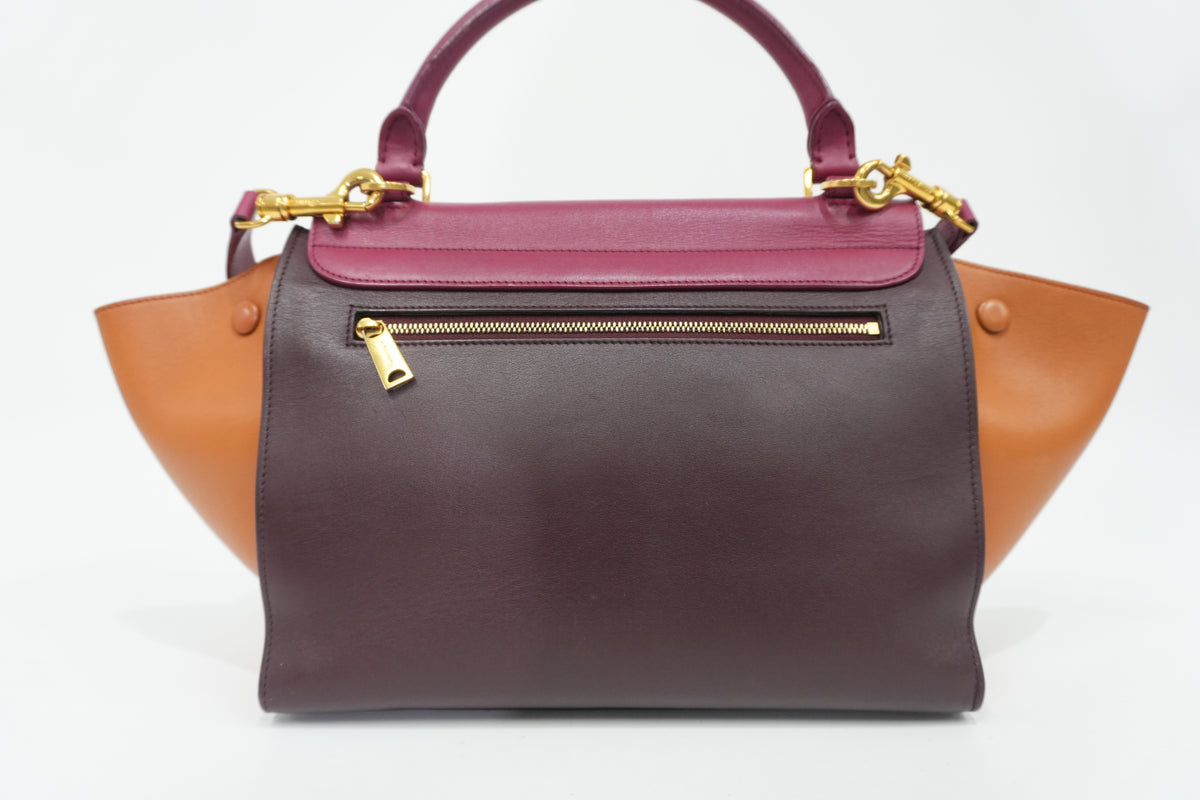 Pre-owned Celine Two Way Trapeze Shoulder Bag Tricolor