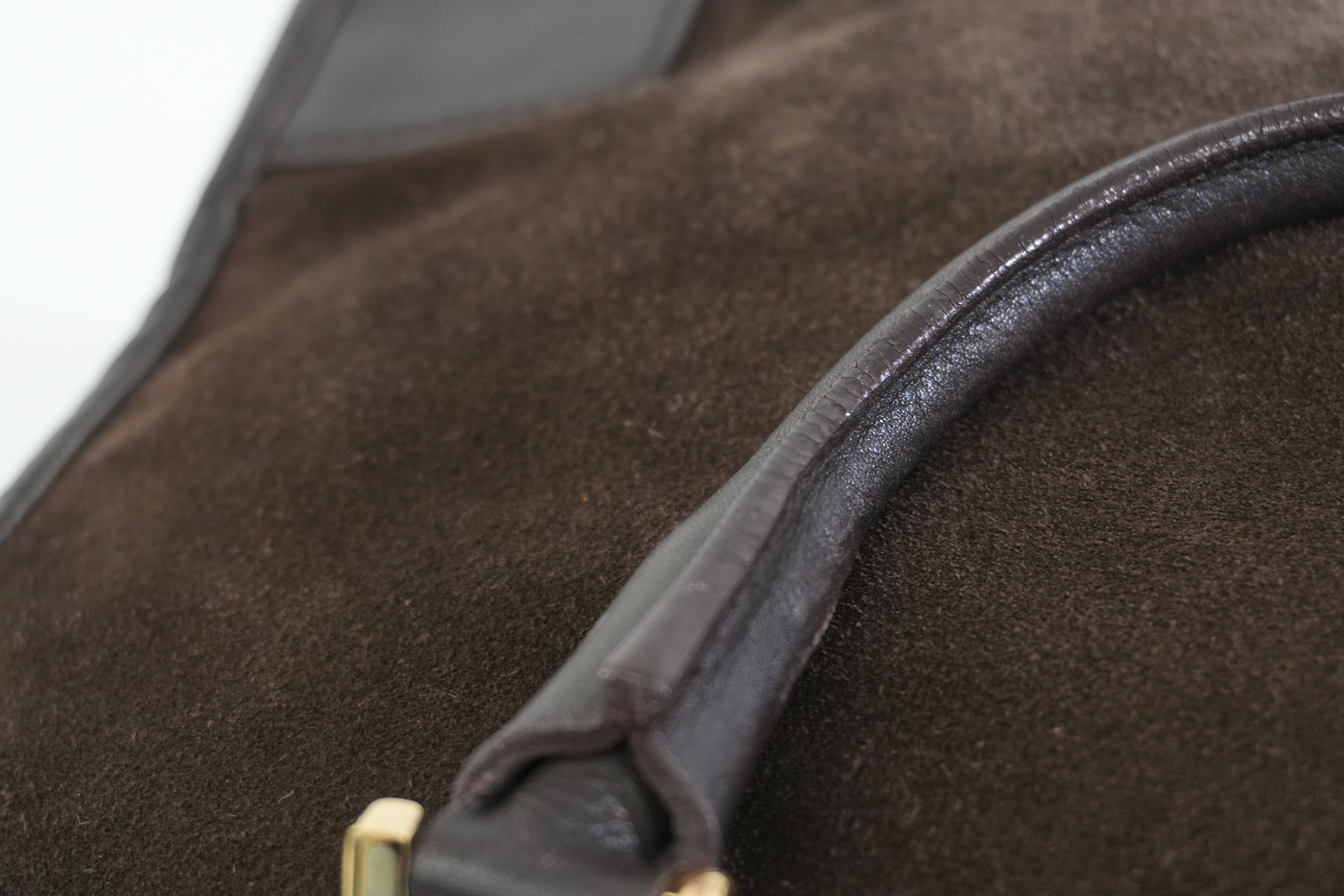 Pre-owned Loewe Suede Leather Anagram Amazona Handbag Brown