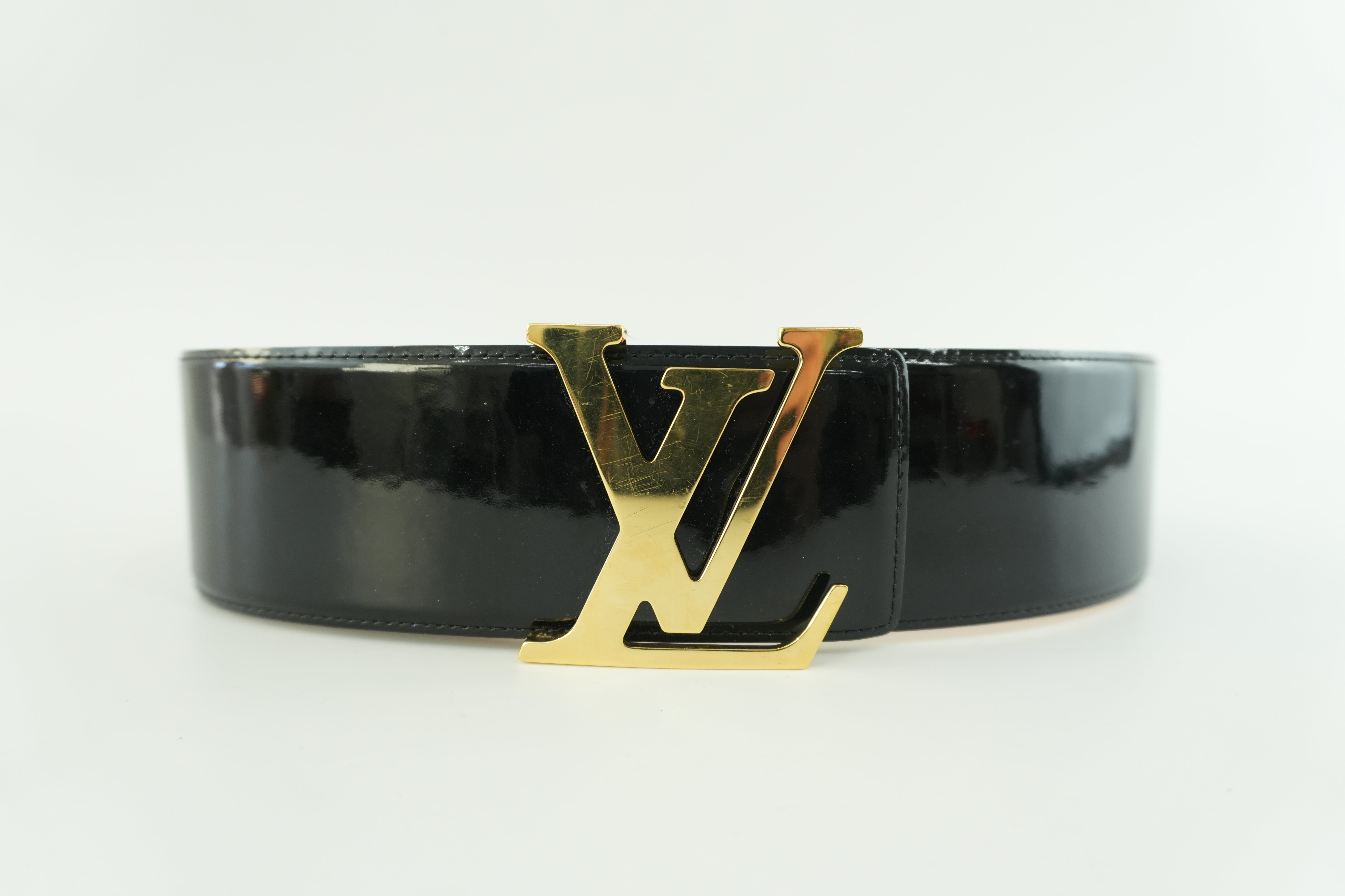 Louis Vuitton Patent Belt Black Used