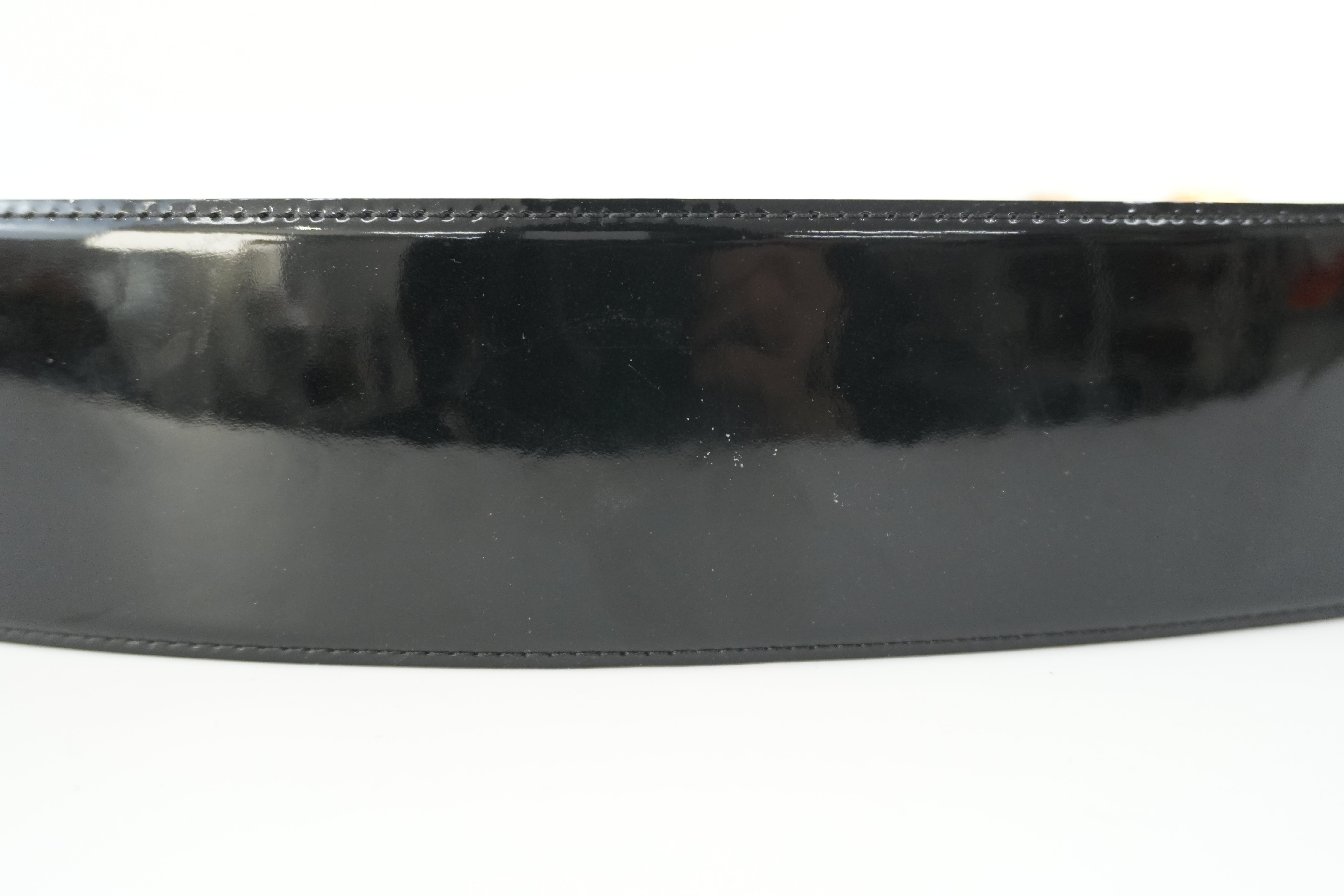 Louis Vuitton Patent Belt Black Used