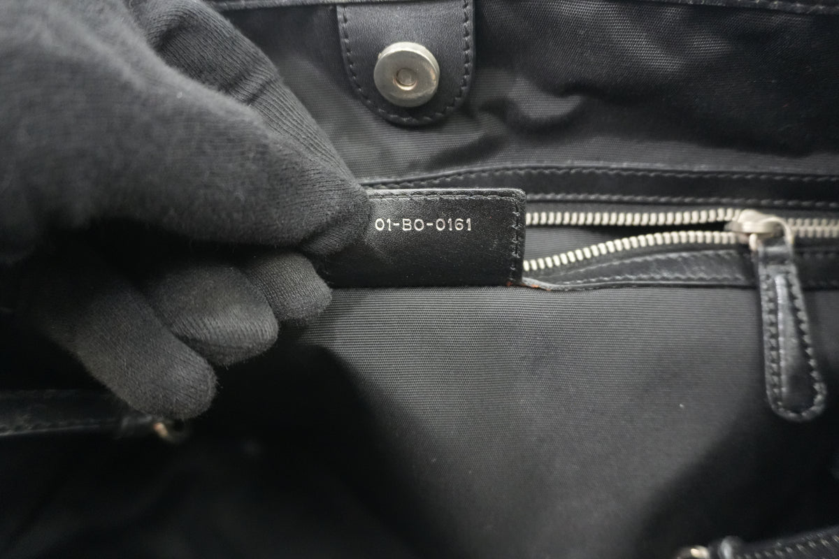 Pre-Owned Dior Cannage Panarea Shoulder Tote Bag Black