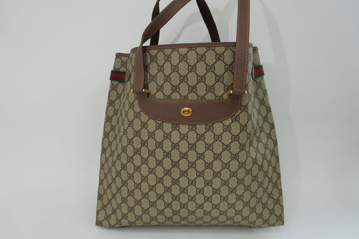 Pre-Owned GucciSima Vertical Tote Bag Brown