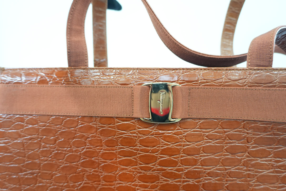 Pre-Owned Ferragamo Tote Bag Brown