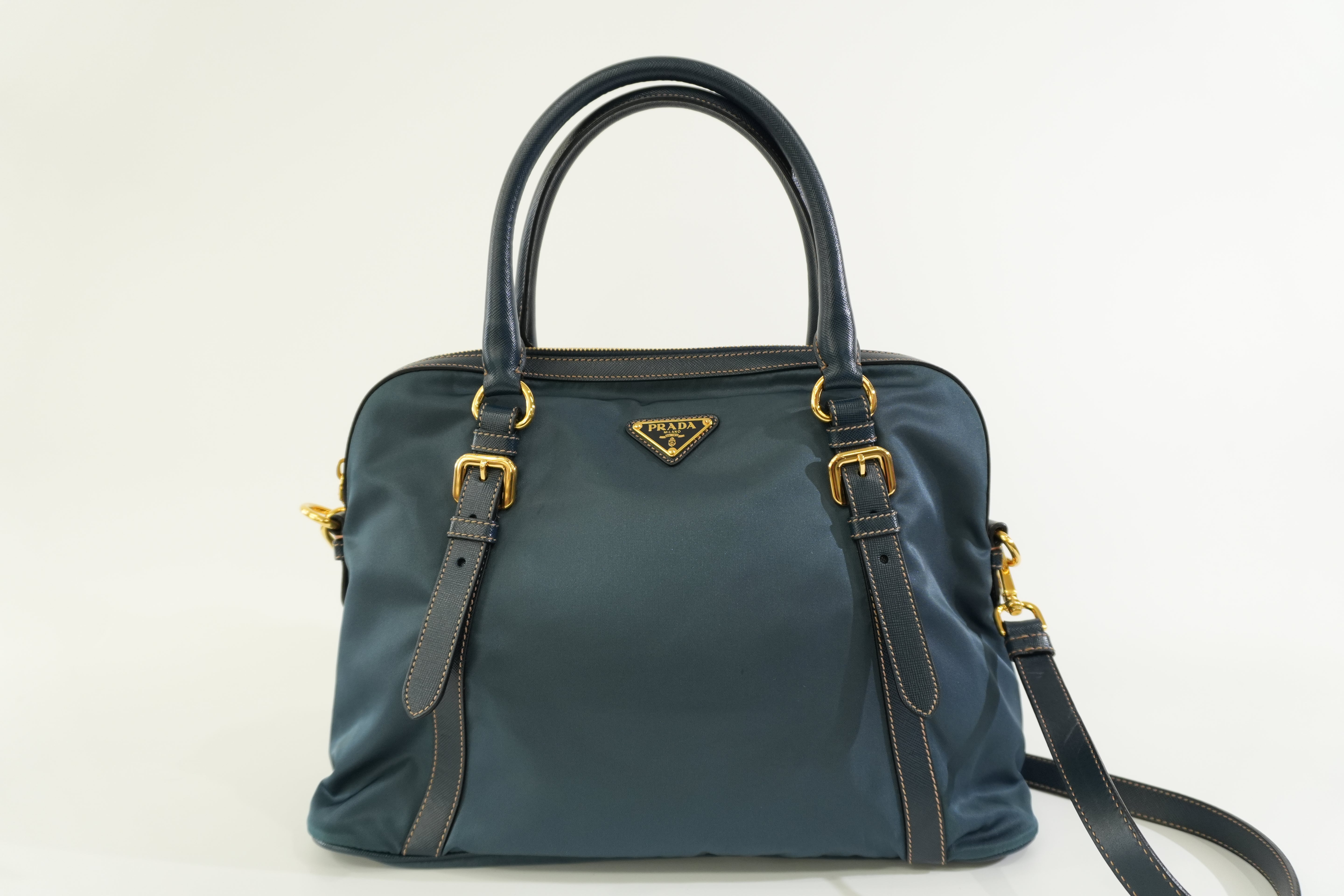 Pre-owned Prada Nylon Two Way Shoulder Bag Blue