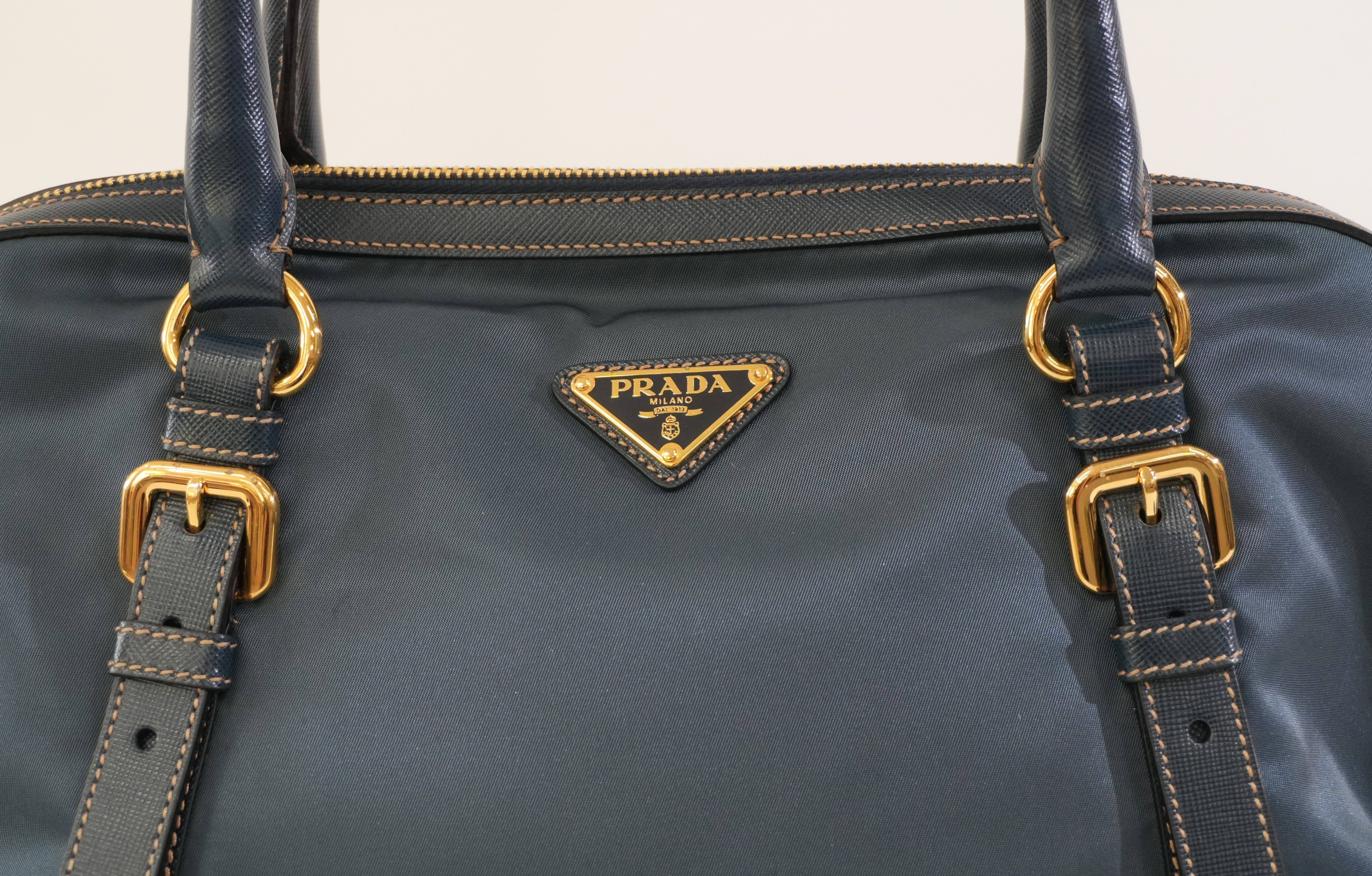 Pre-owned Prada Nylon Two Way Shoulder Bag Blue