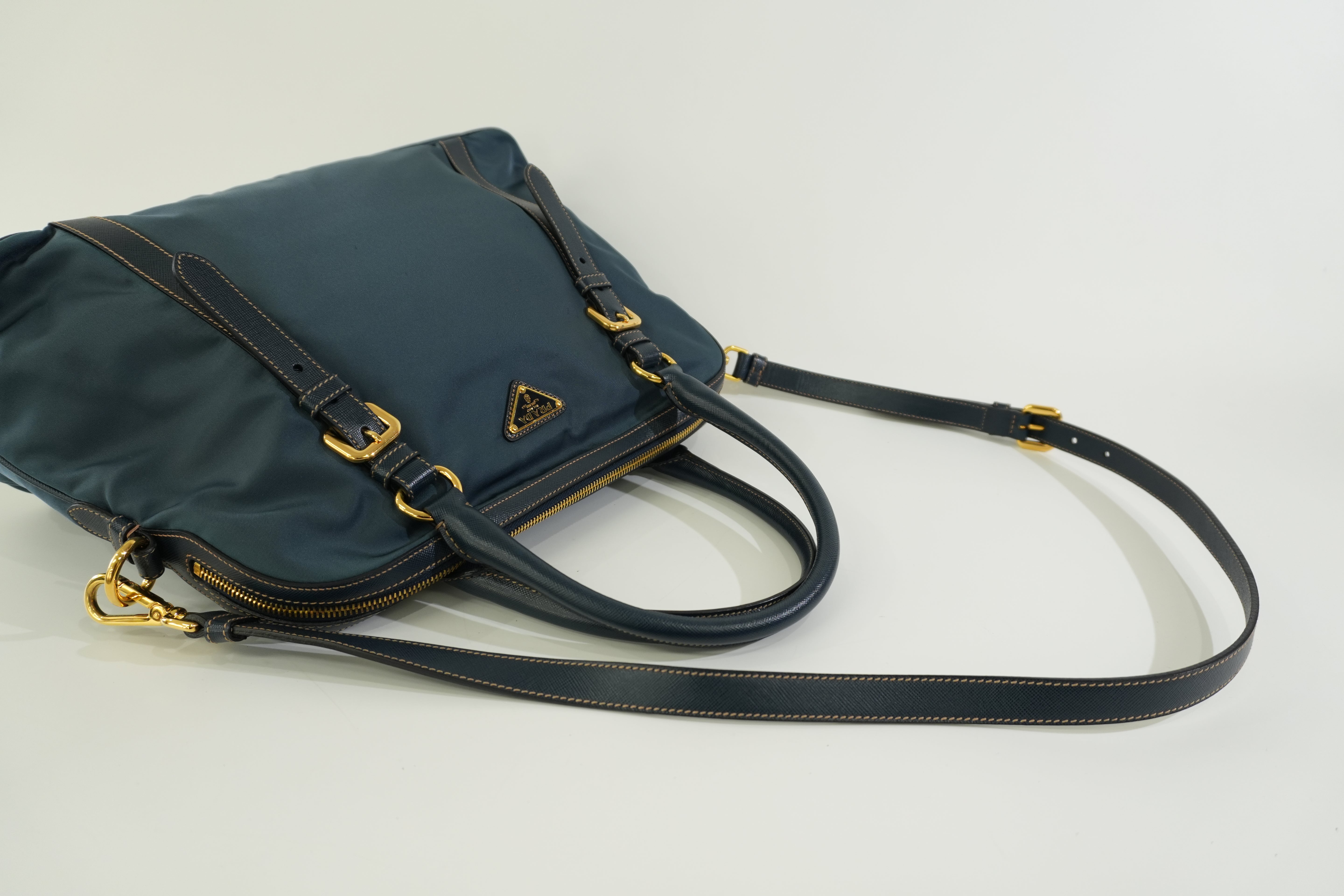 Pre-owned Prada Nylon Two Way Shoulder Bag Blue