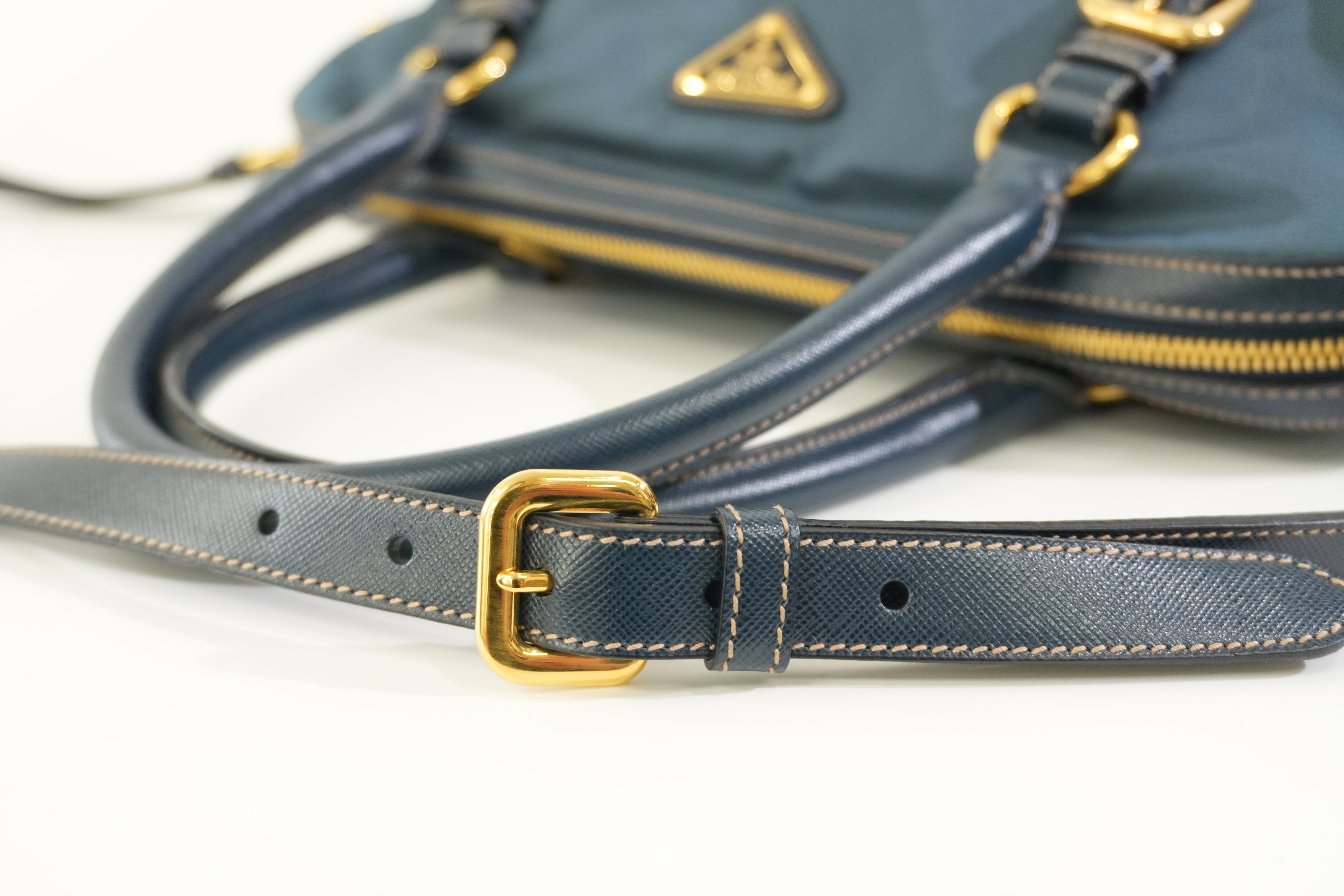 Pre-owned Prada Nylon Two Way Shoulder Bag Blue