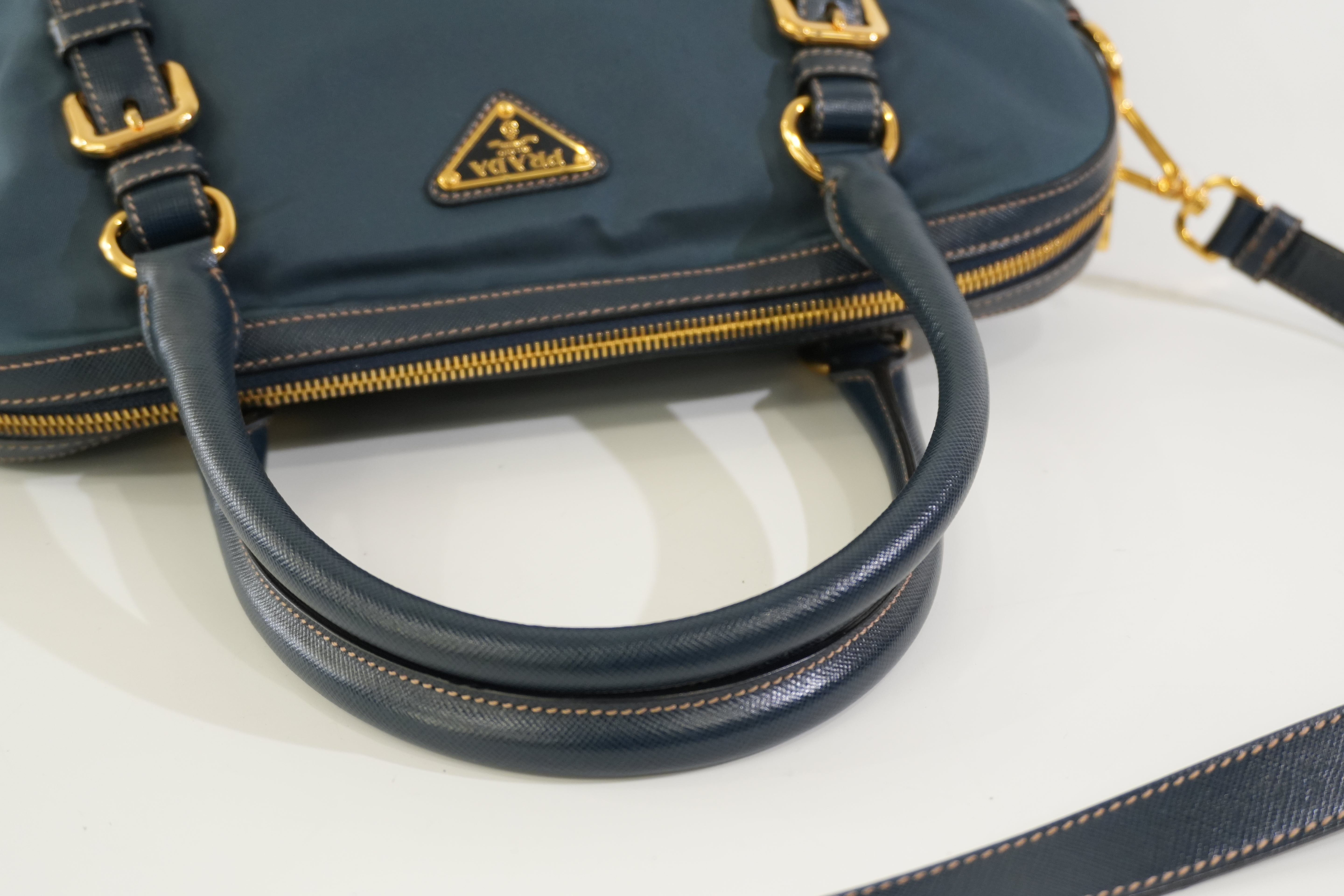 Pre-owned Prada Nylon Two Way Shoulder Bag Blue