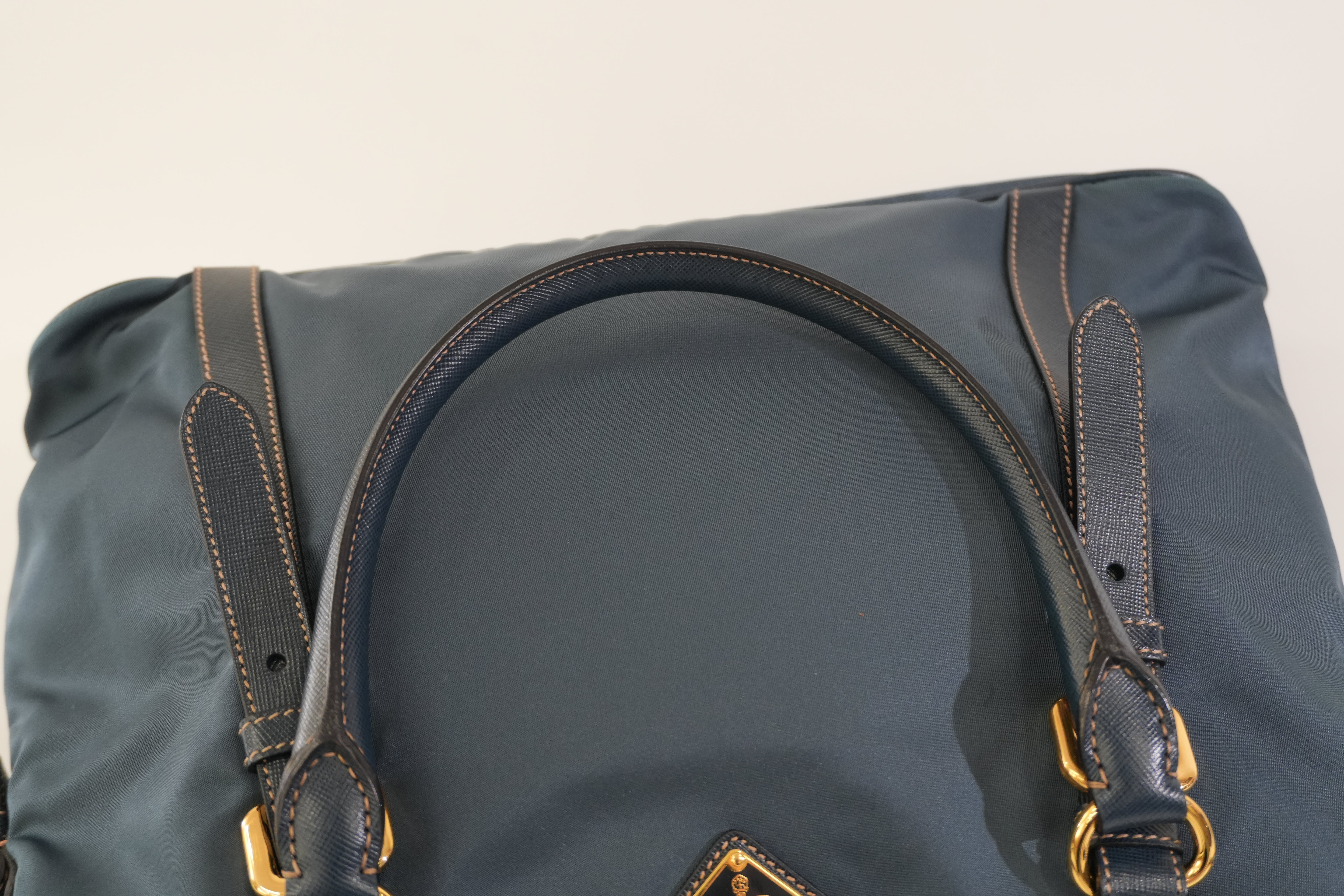 Pre-owned Prada Nylon Two Way Shoulder Bag Blue