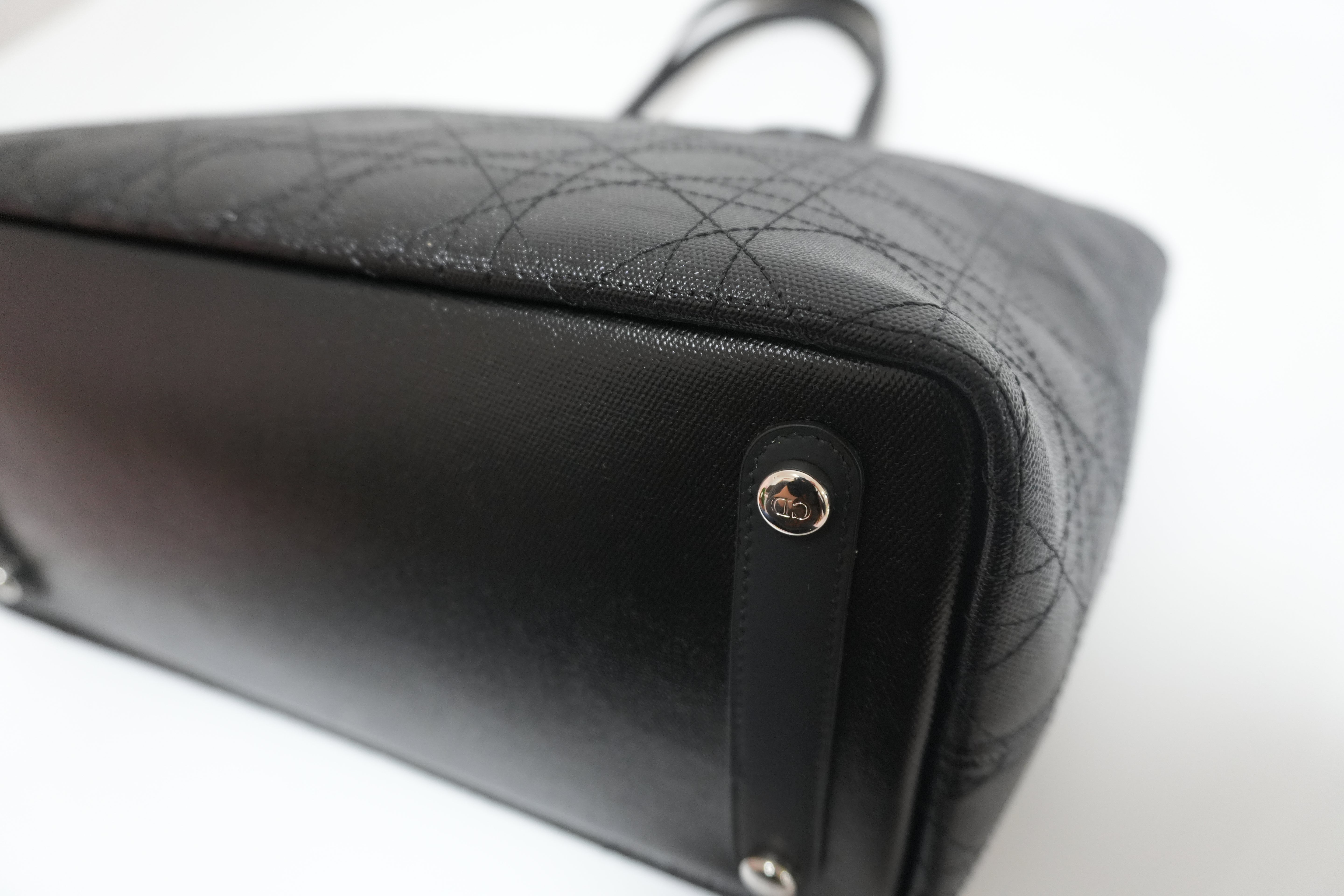 レディディオール レザー ロザート パナレア トートバッグ ブラック 中古