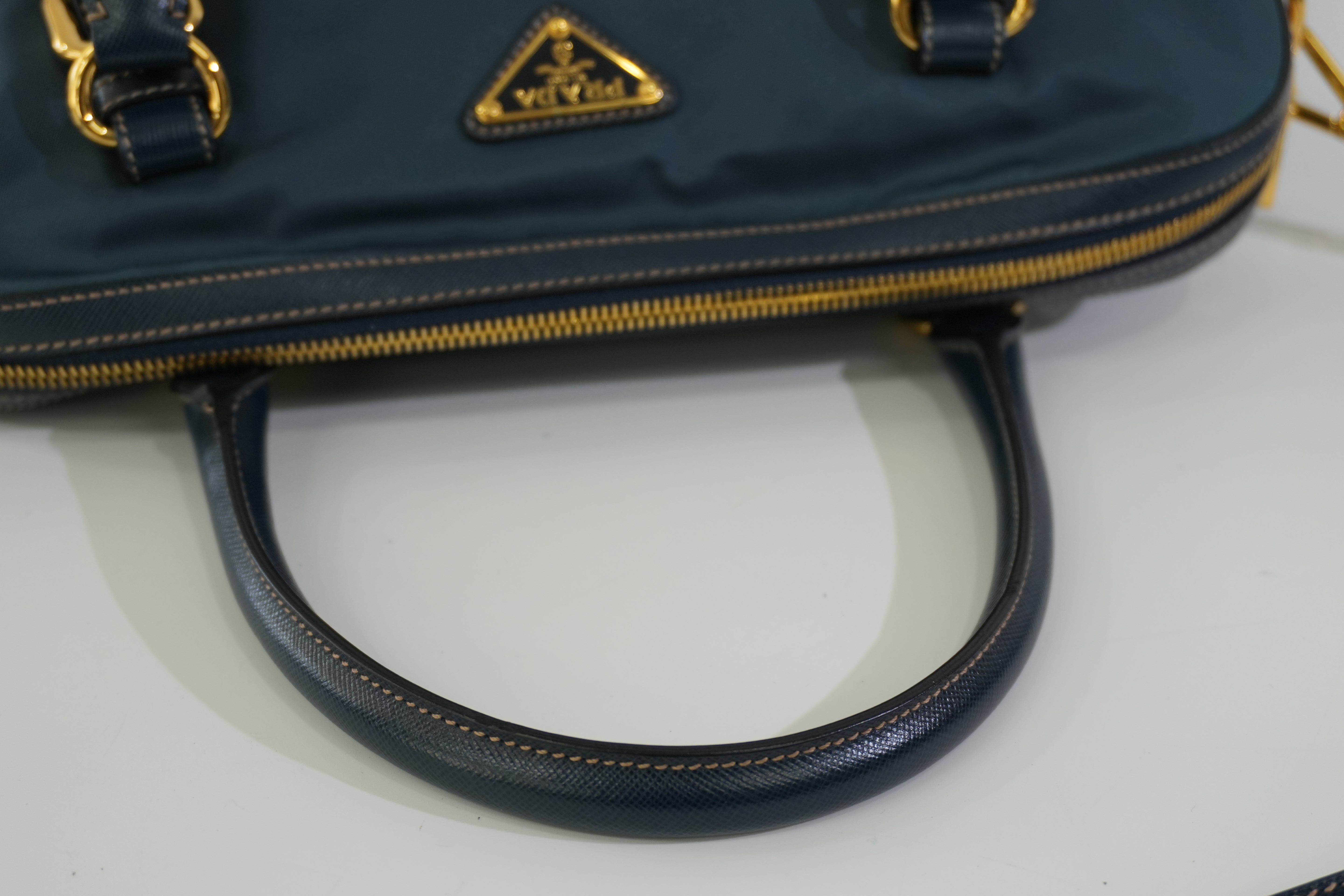 Pre-owned Prada Nylon Two Way Shoulder Bag Blue