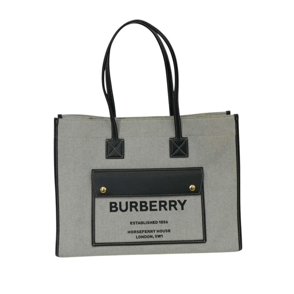 Pre-Owned Burberry Horseferry Tote Bag Gray