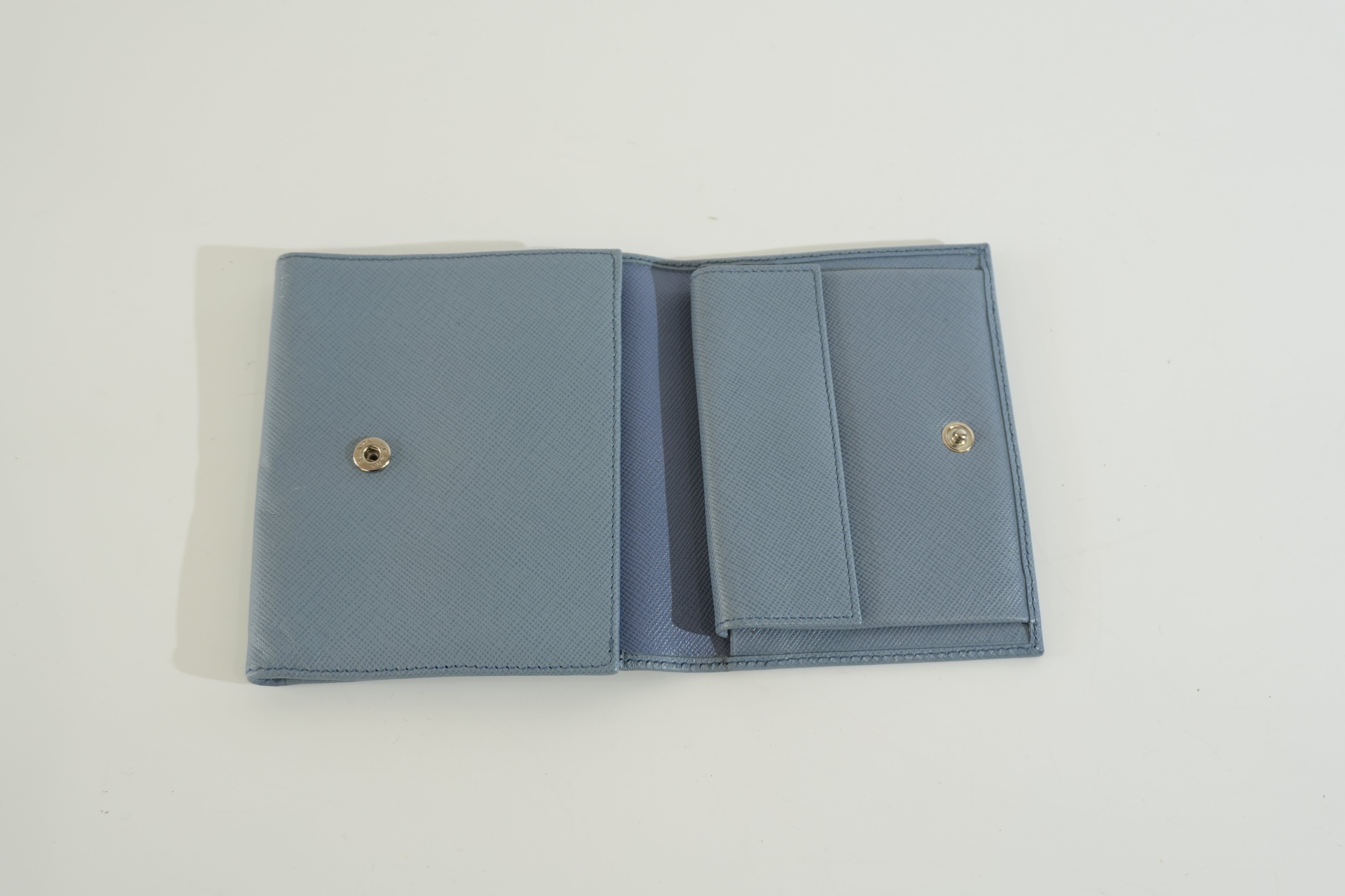 Pre-owned Prada Trifold Wallet Blue