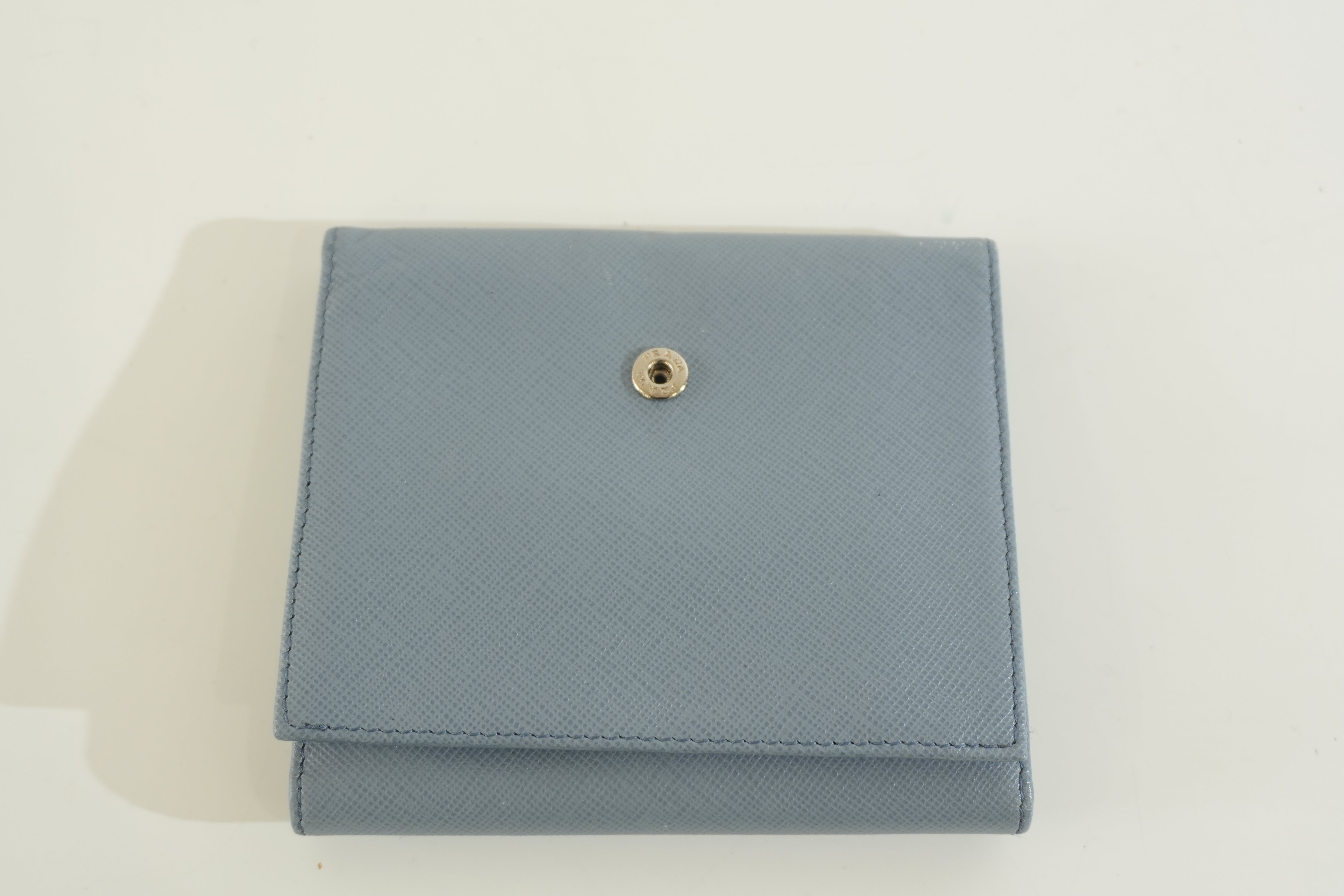 Pre-owned Prada Trifold Wallet Blue