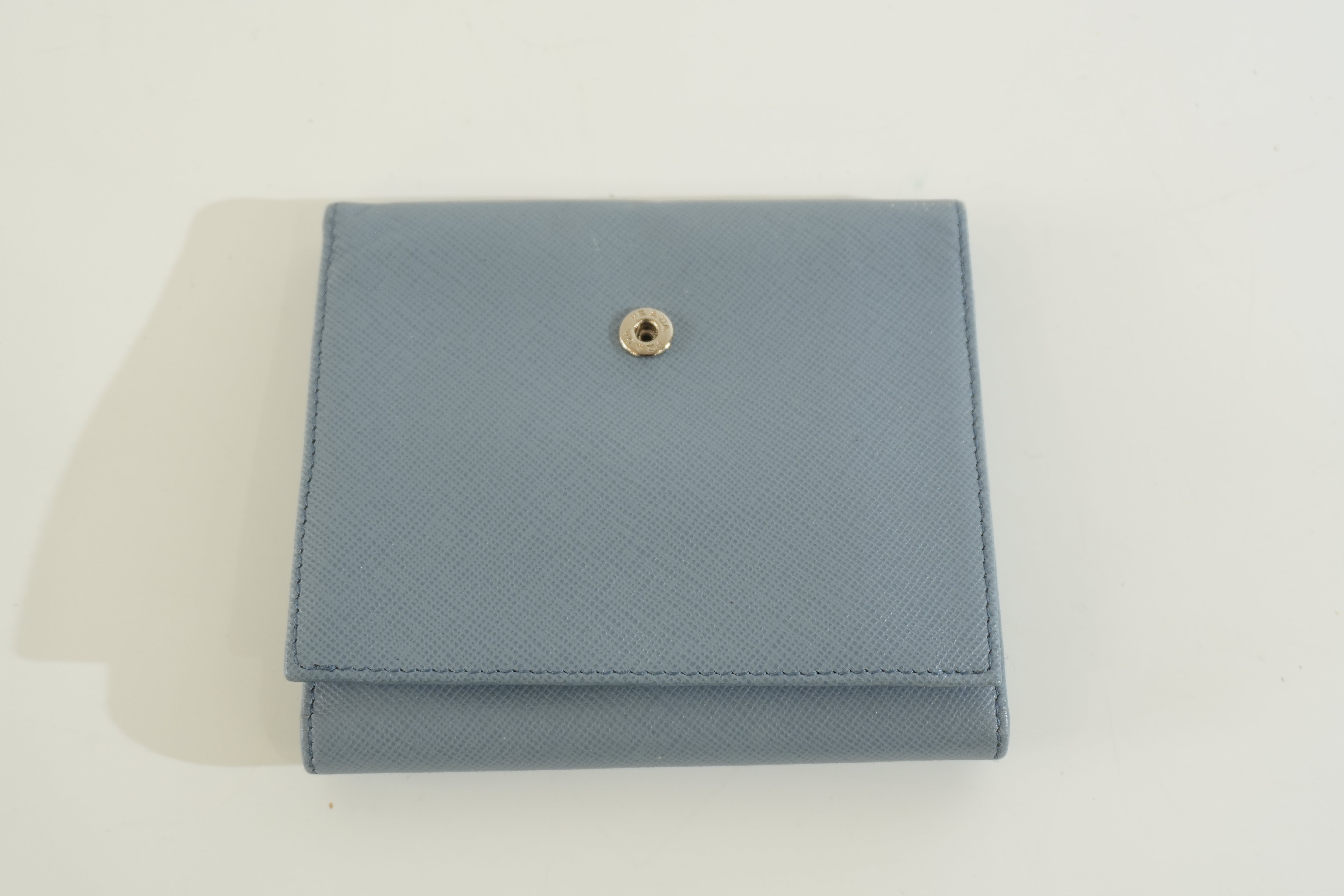 Pre-owned Prada Trifold Wallet Blue