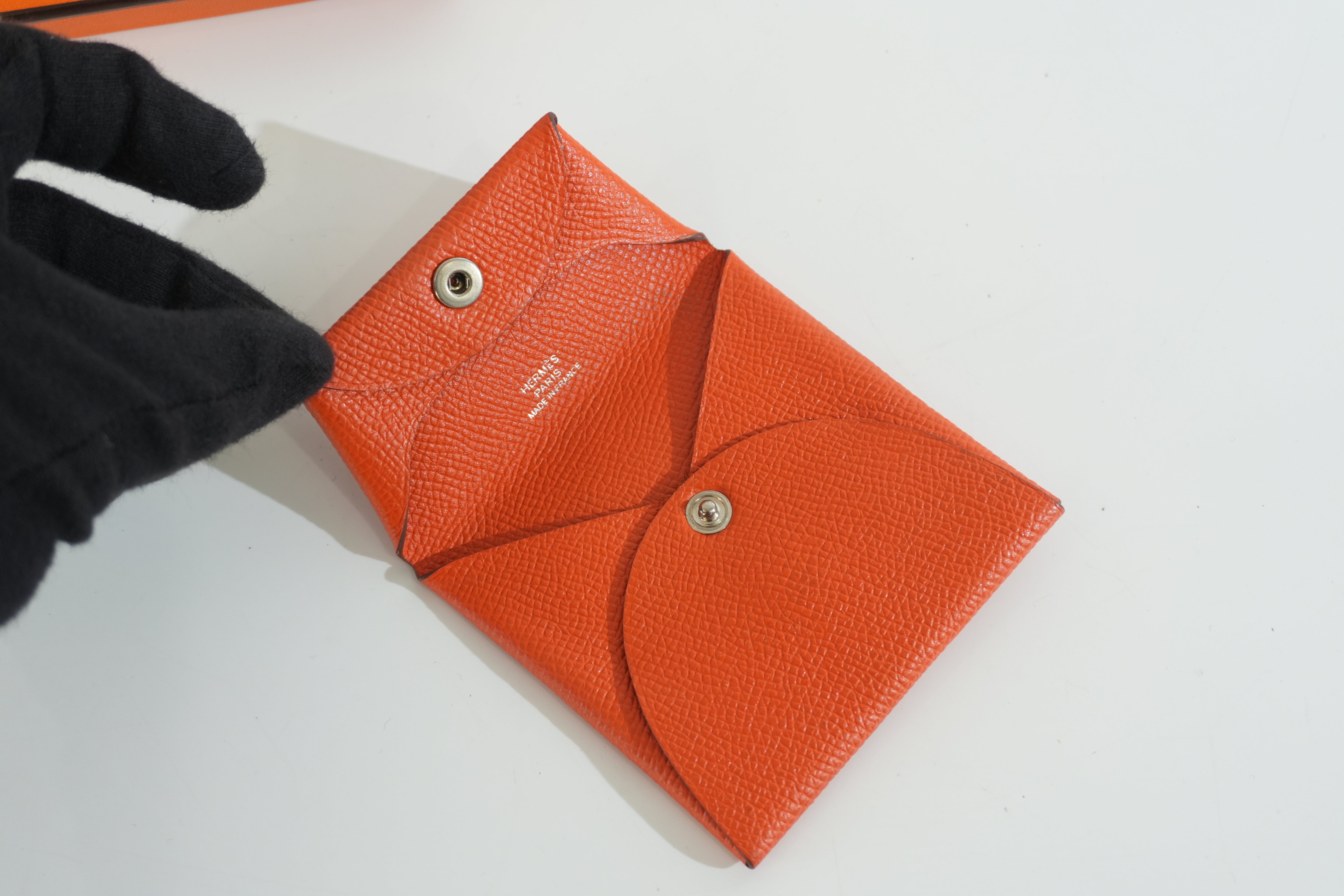 Pre-owned Hermes Money Clip Orange