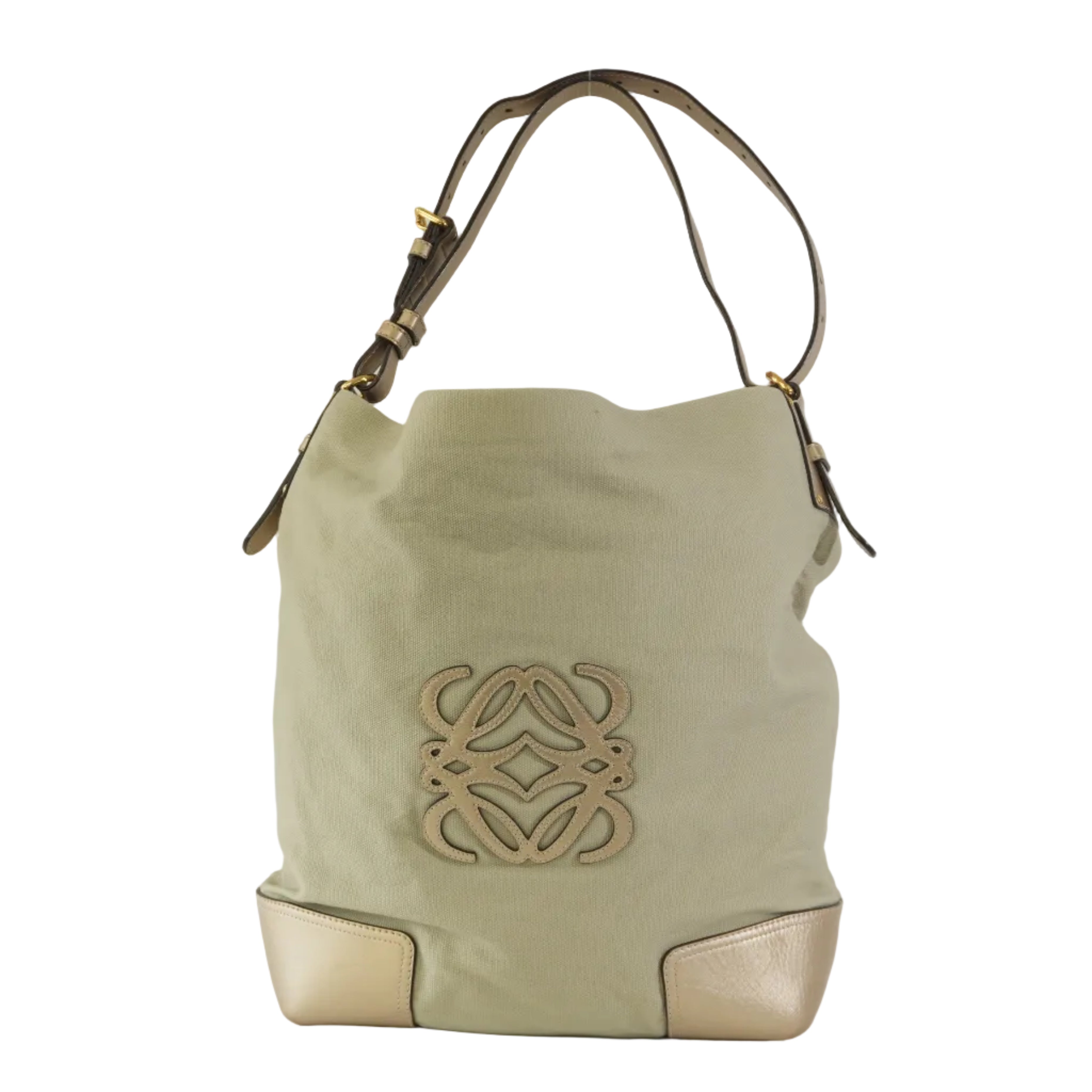 Pre-owned Loewe Analog Metallic Tote Bag Gold