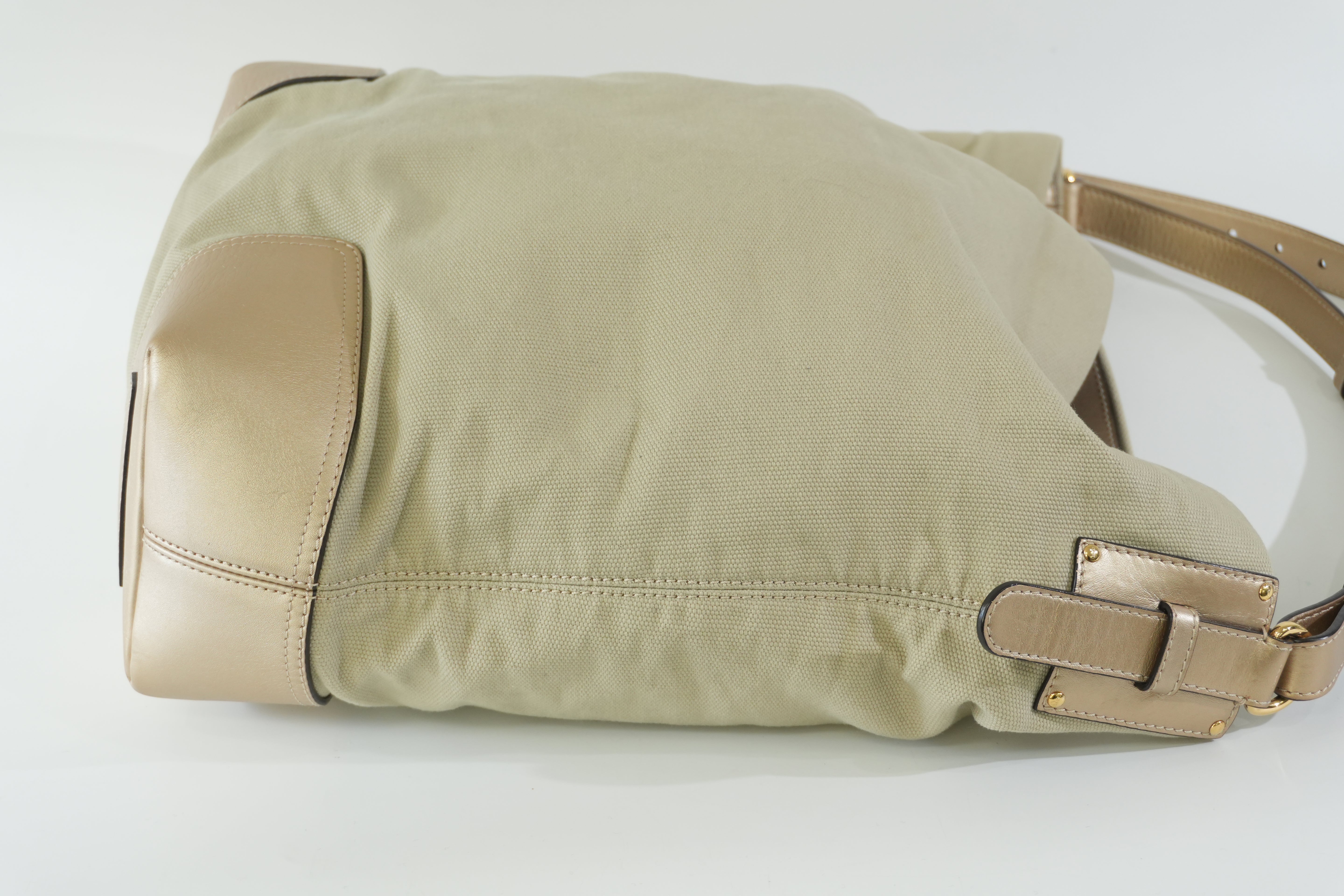 Pre-owned Loewe Analog Metallic Tote Bag Gold