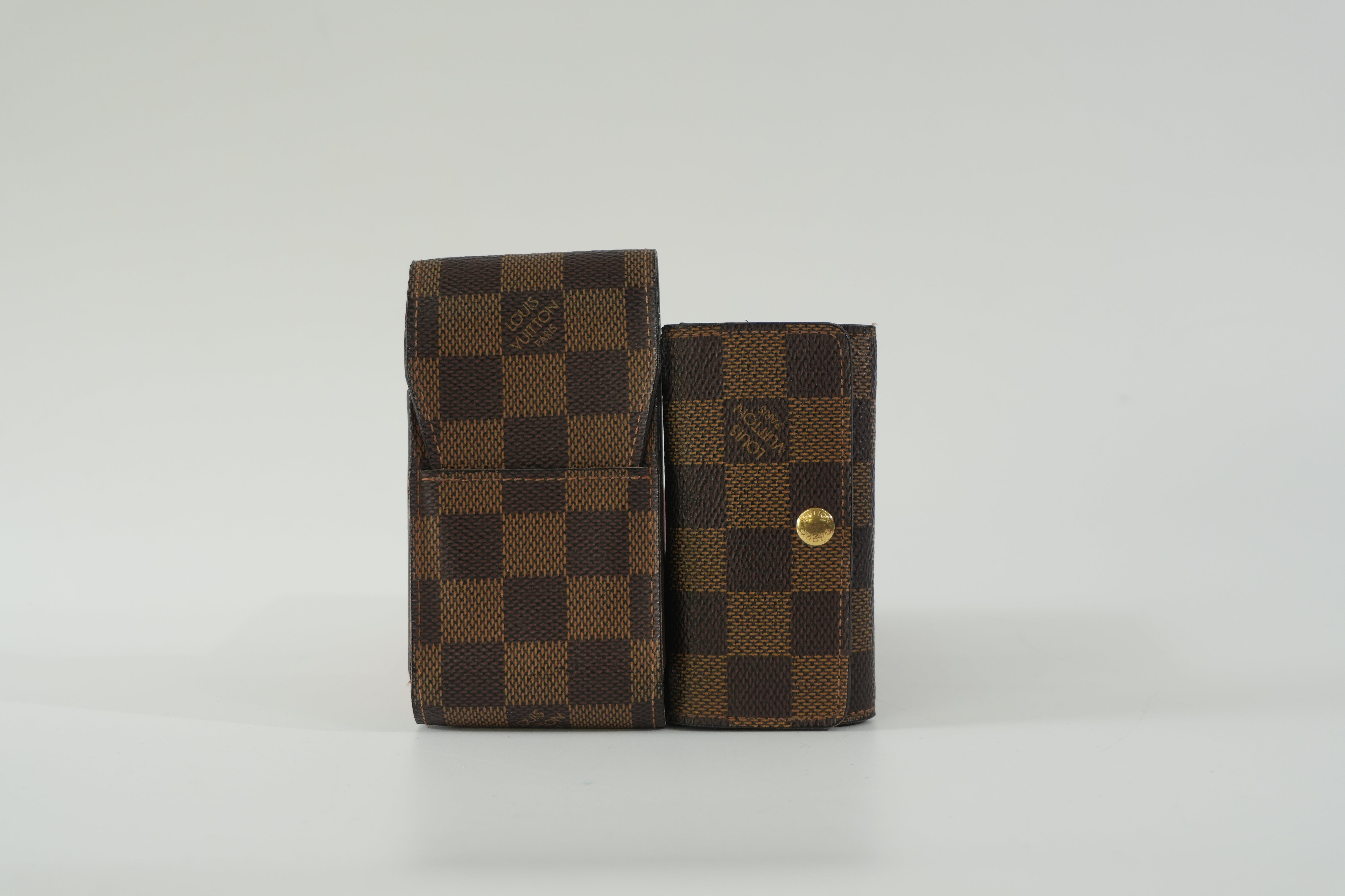 Pre-owned Louis Vuitton Damier Ebene Bundle (Multicles 4 and Cigarette/Lipstick Case)