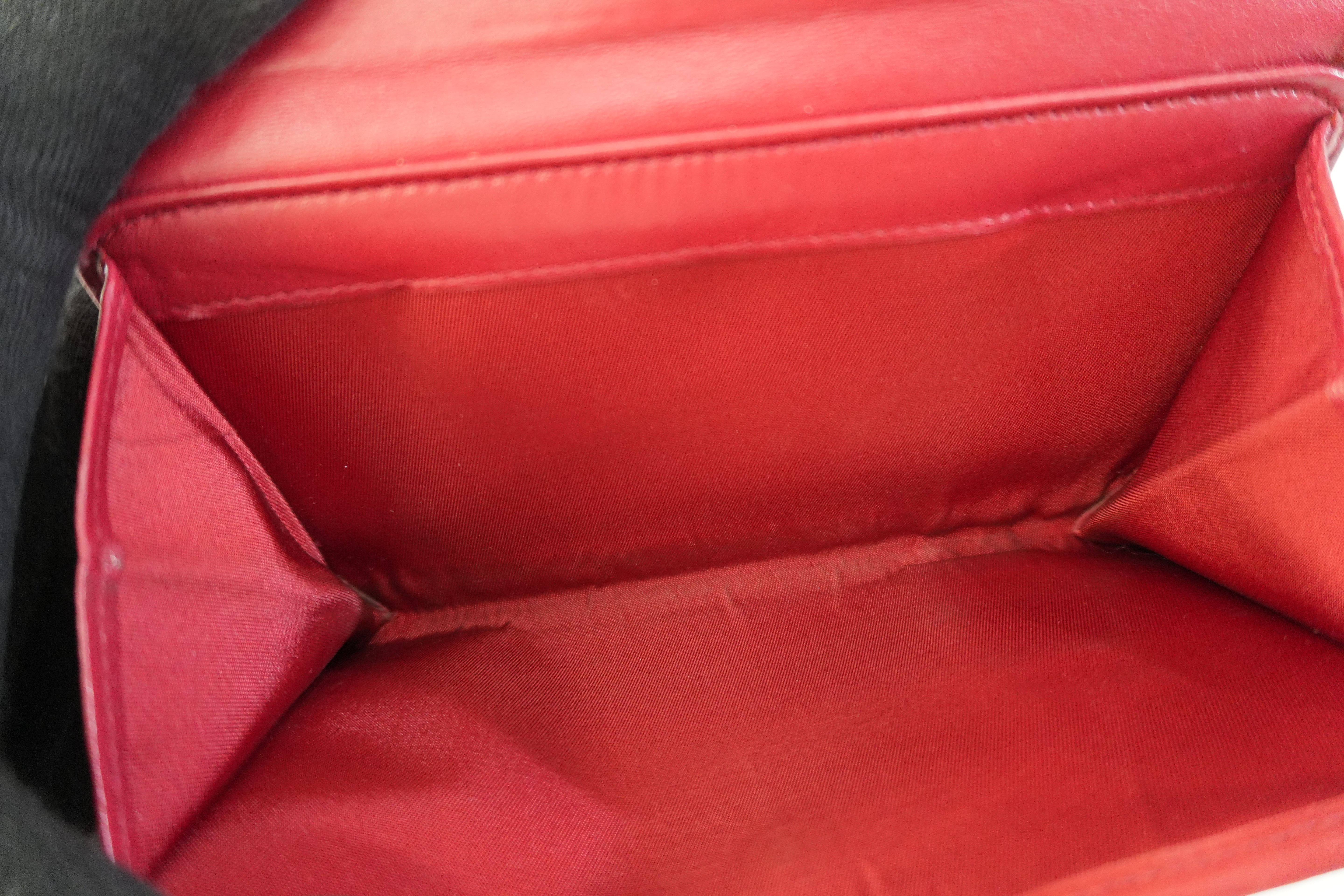 Pre-owned Christian Dior Canvas Oblique Short Wallet Burgundy