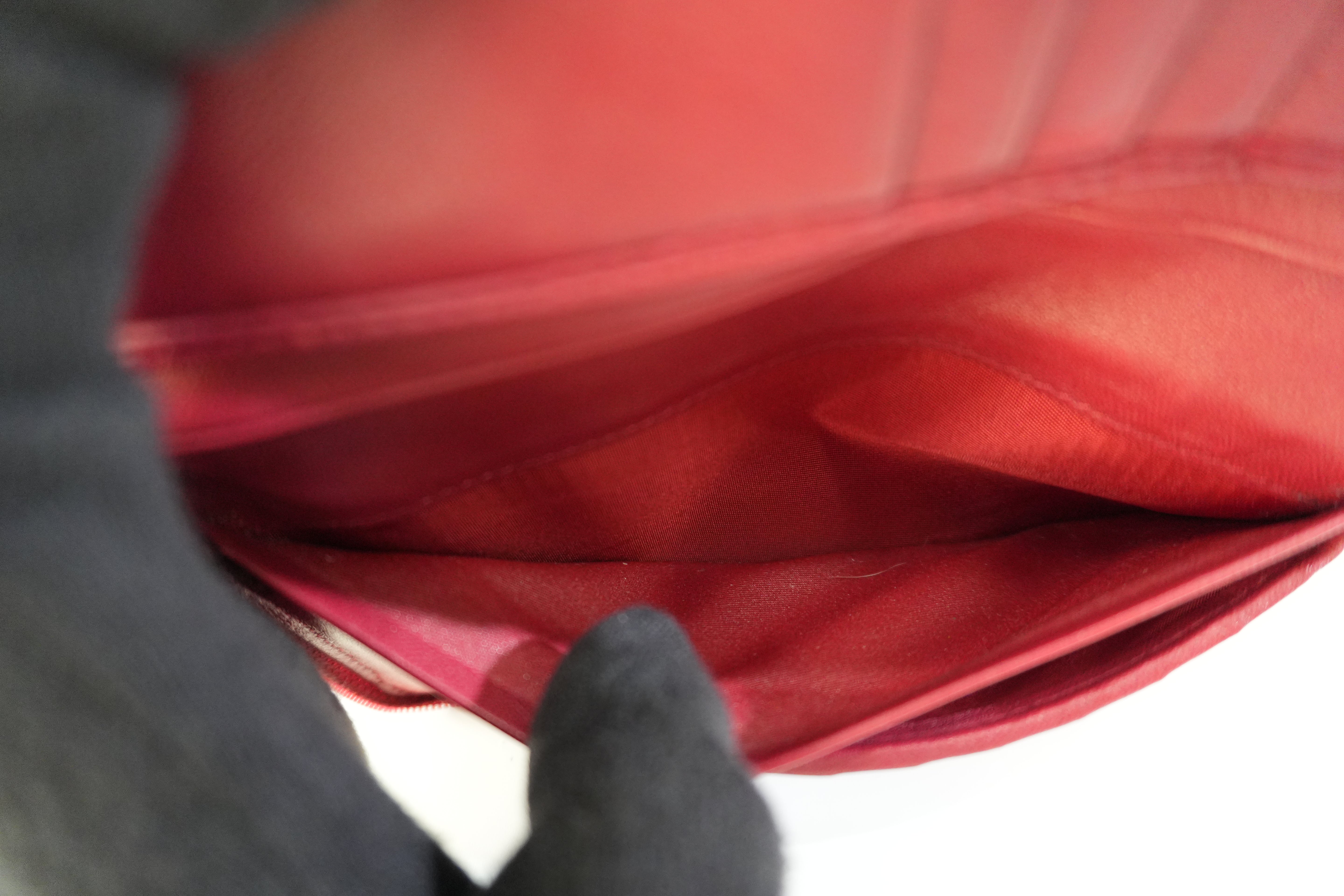 Pre-owned Christian Dior Canvas Oblique Short Wallet Burgundy