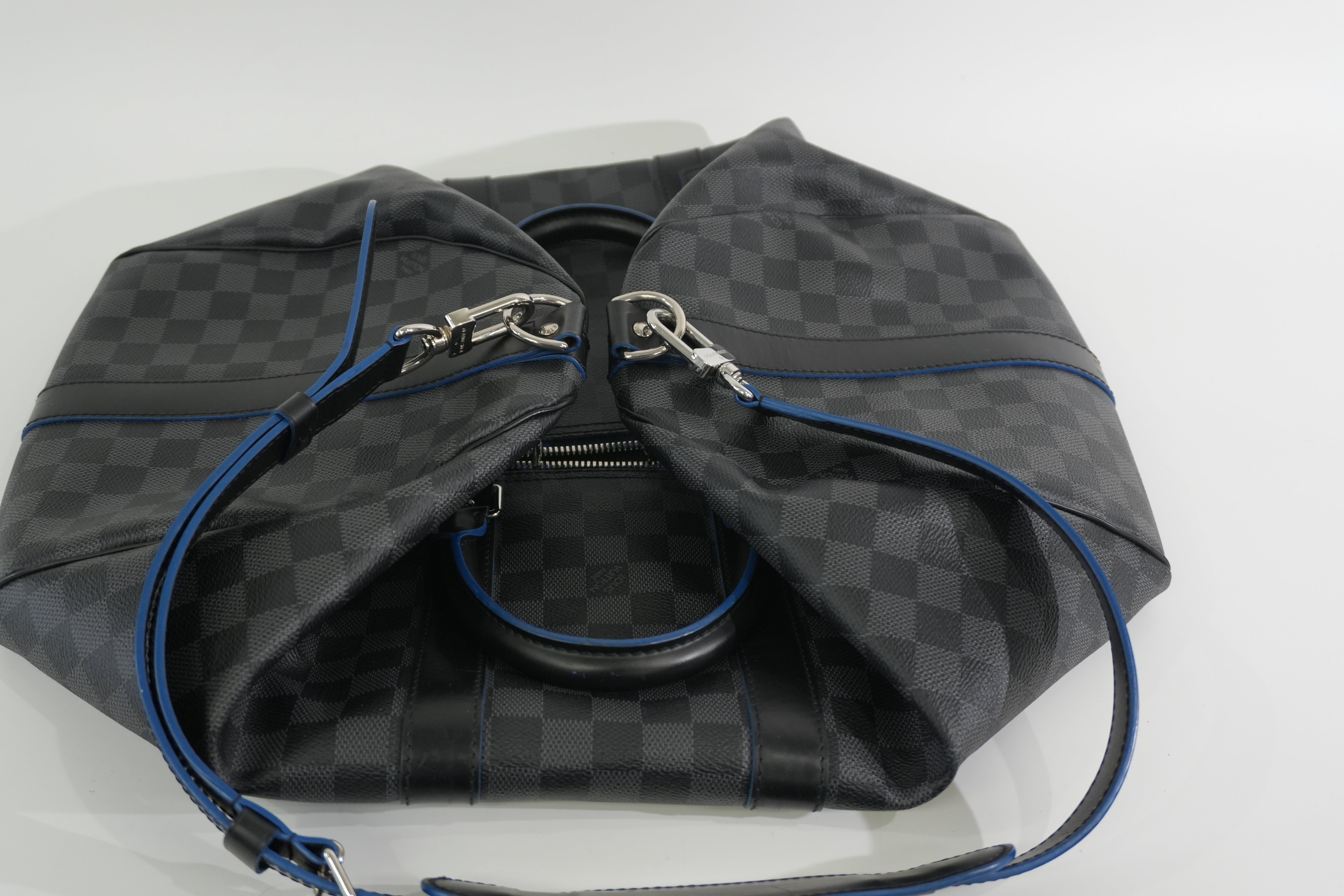 Pre-owned Louis Vuitton Damier Graphite Keepall Bandouliere 45