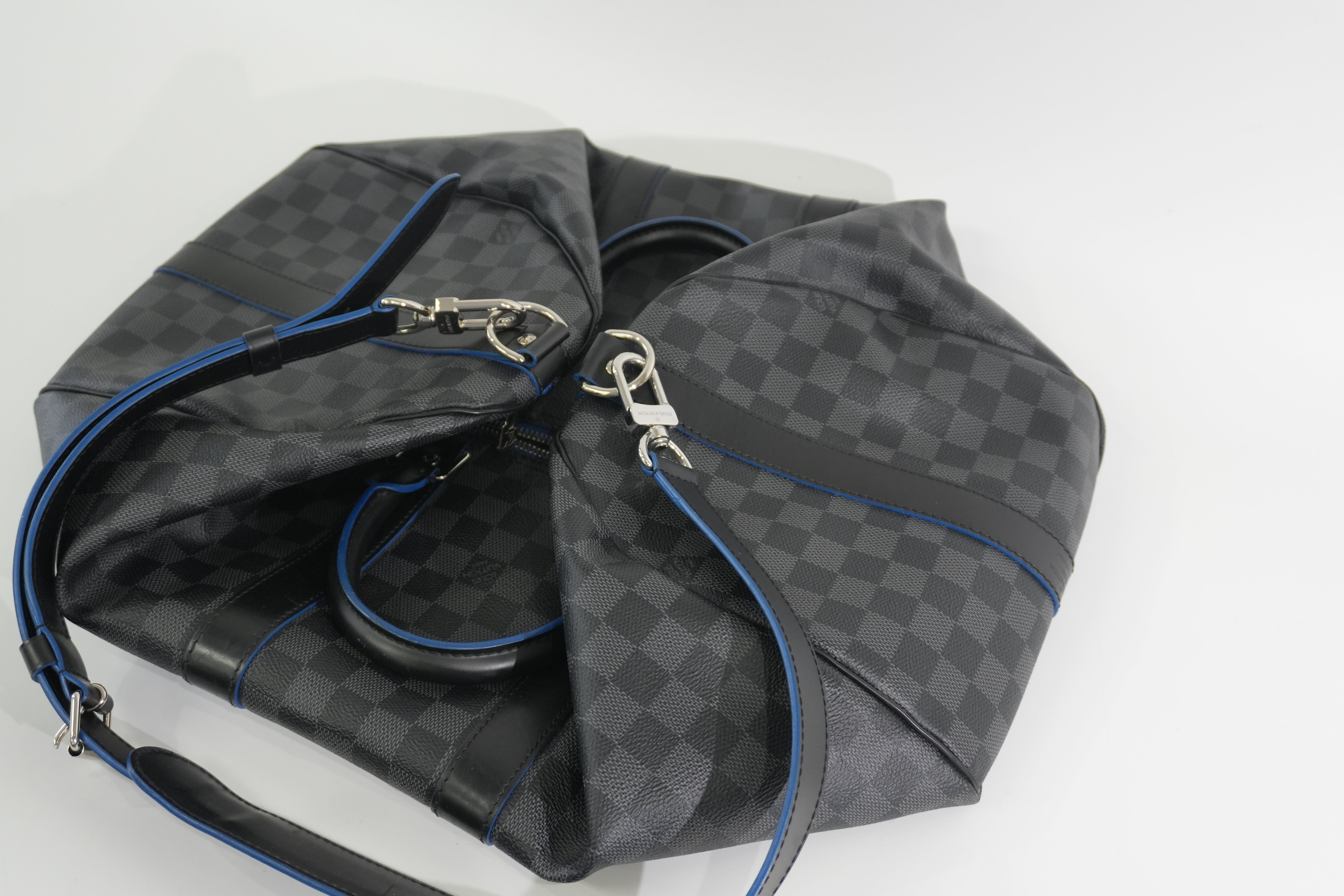 Pre-owned Louis Vuitton Damier Graphite Keepall Bandouliere 45