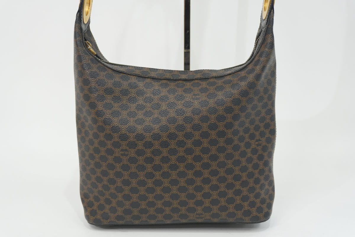 Pre-Owned Celine Macadam Shoulder Bag Black