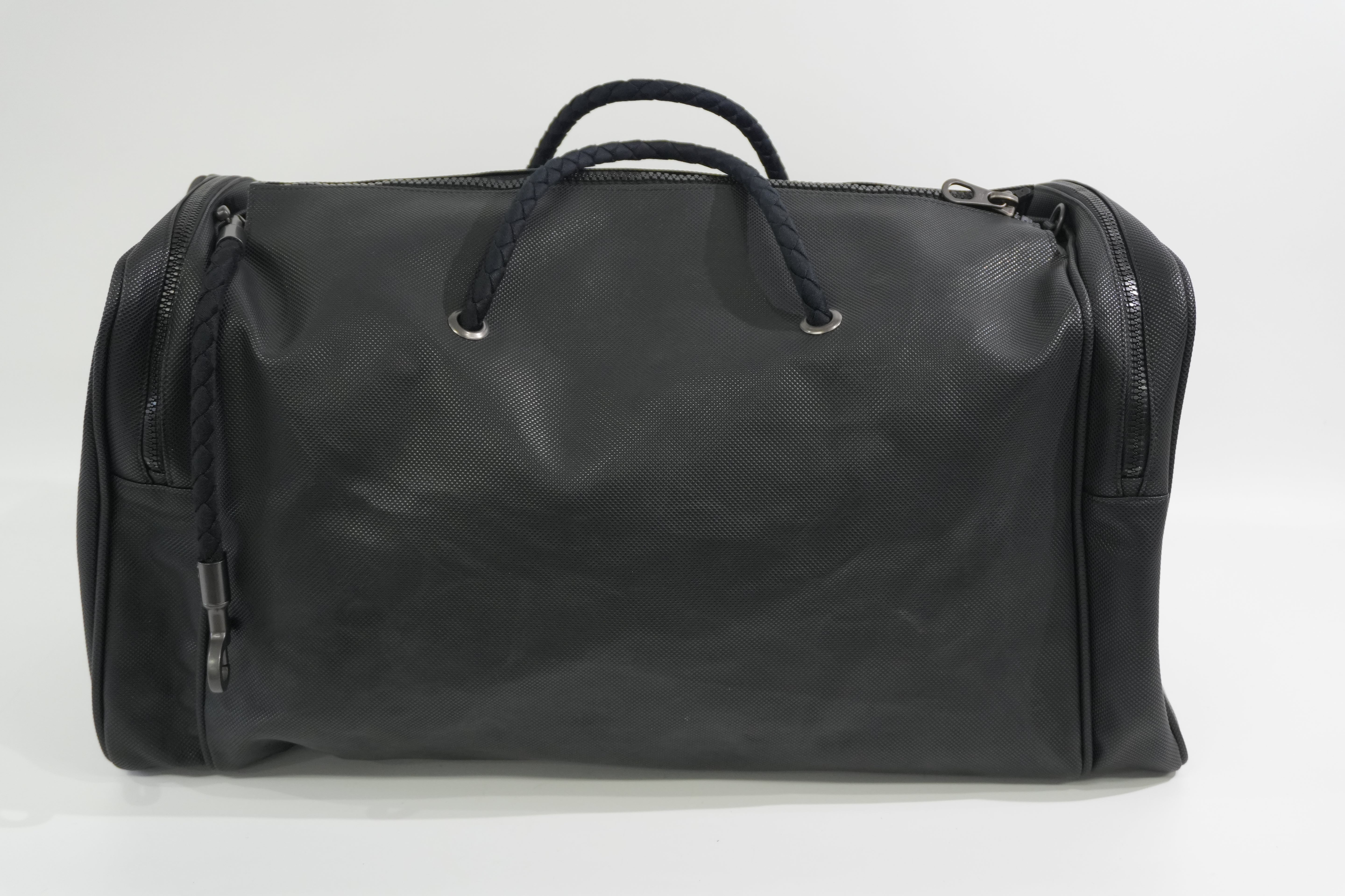 Pre-owned Bottega Duffle Travel Bag Black