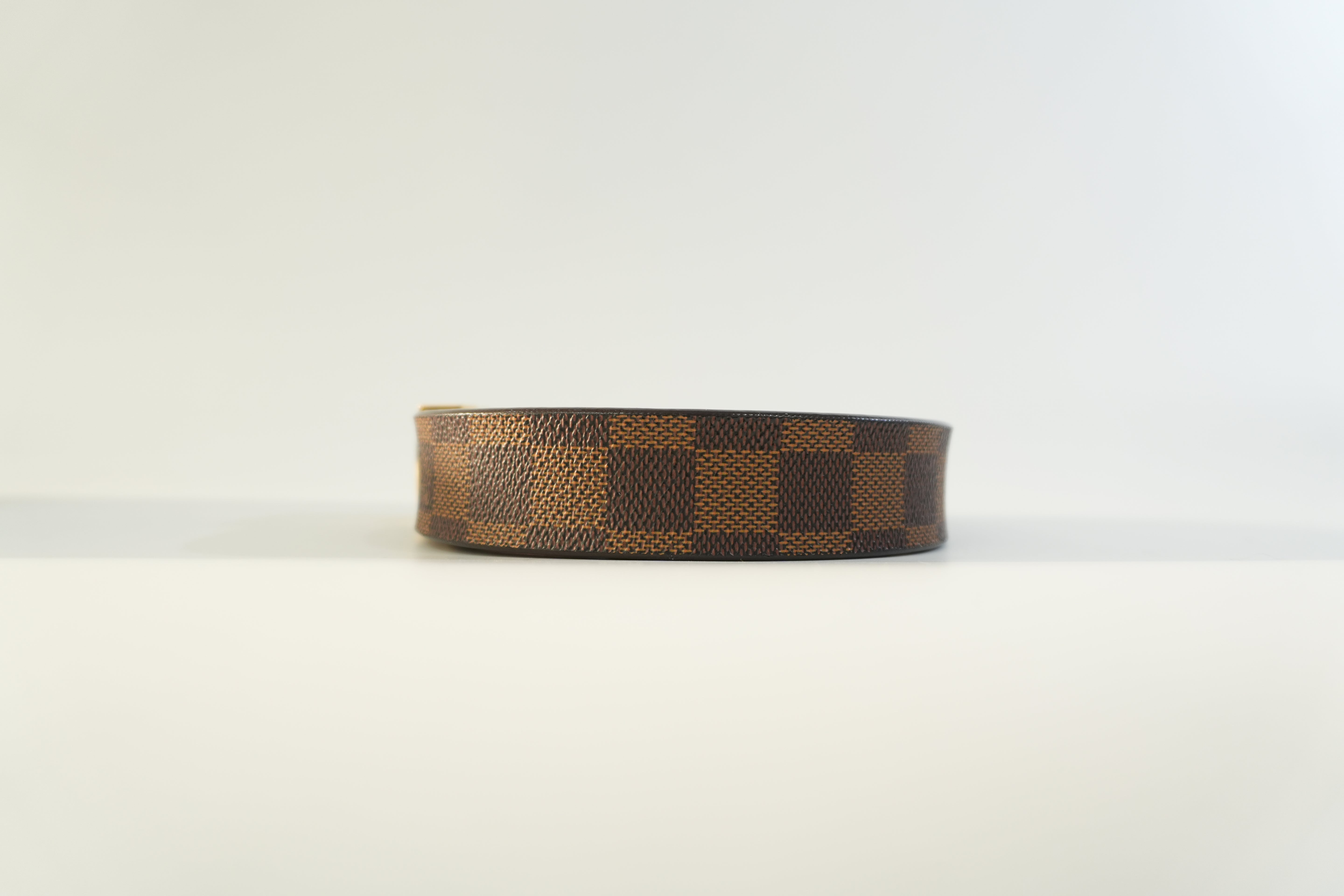 Pre-owned Louis Vuitton Damier Ebene Belt Size 80