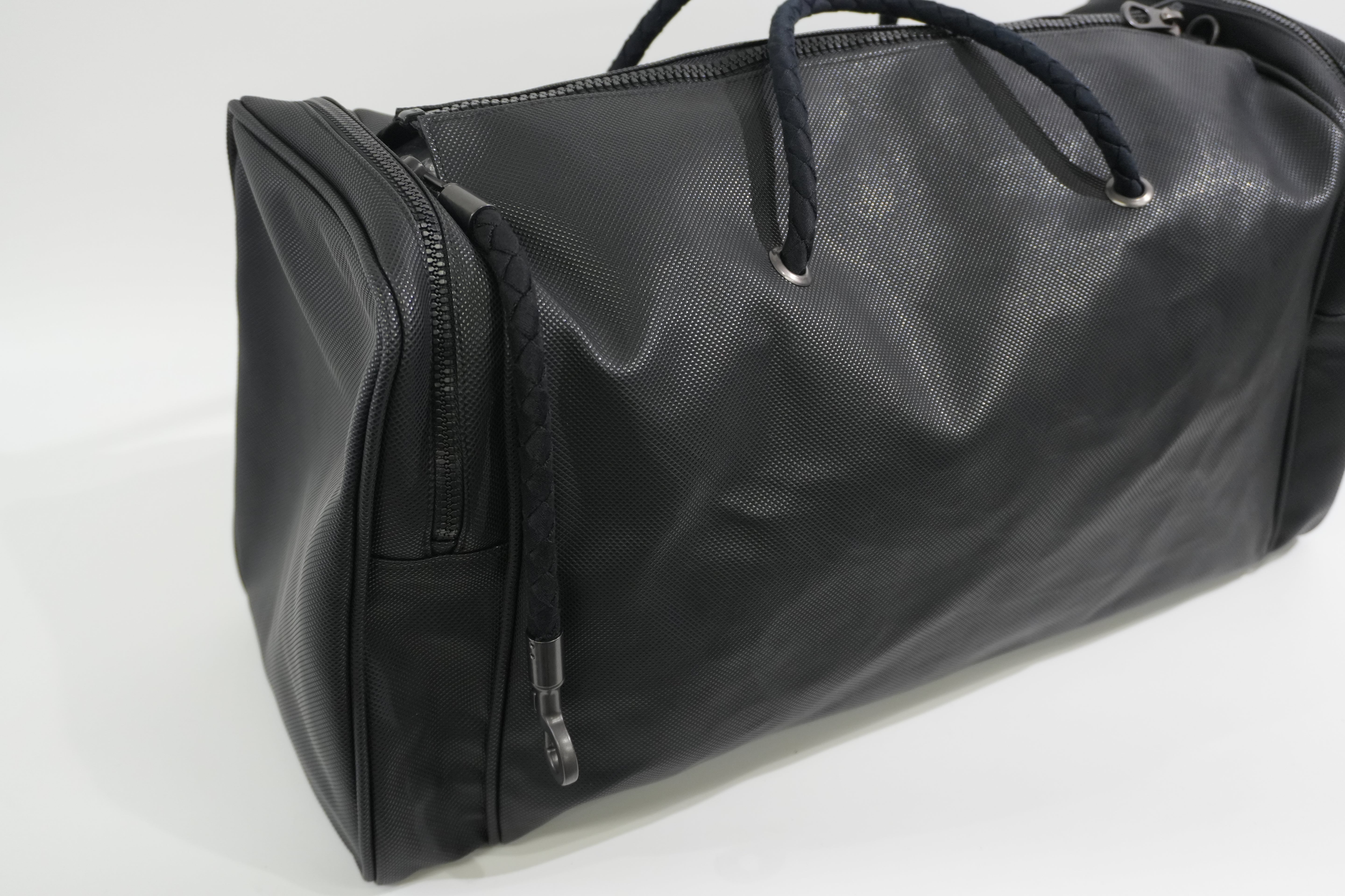 Pre-owned Bottega Duffle Travel Bag Black