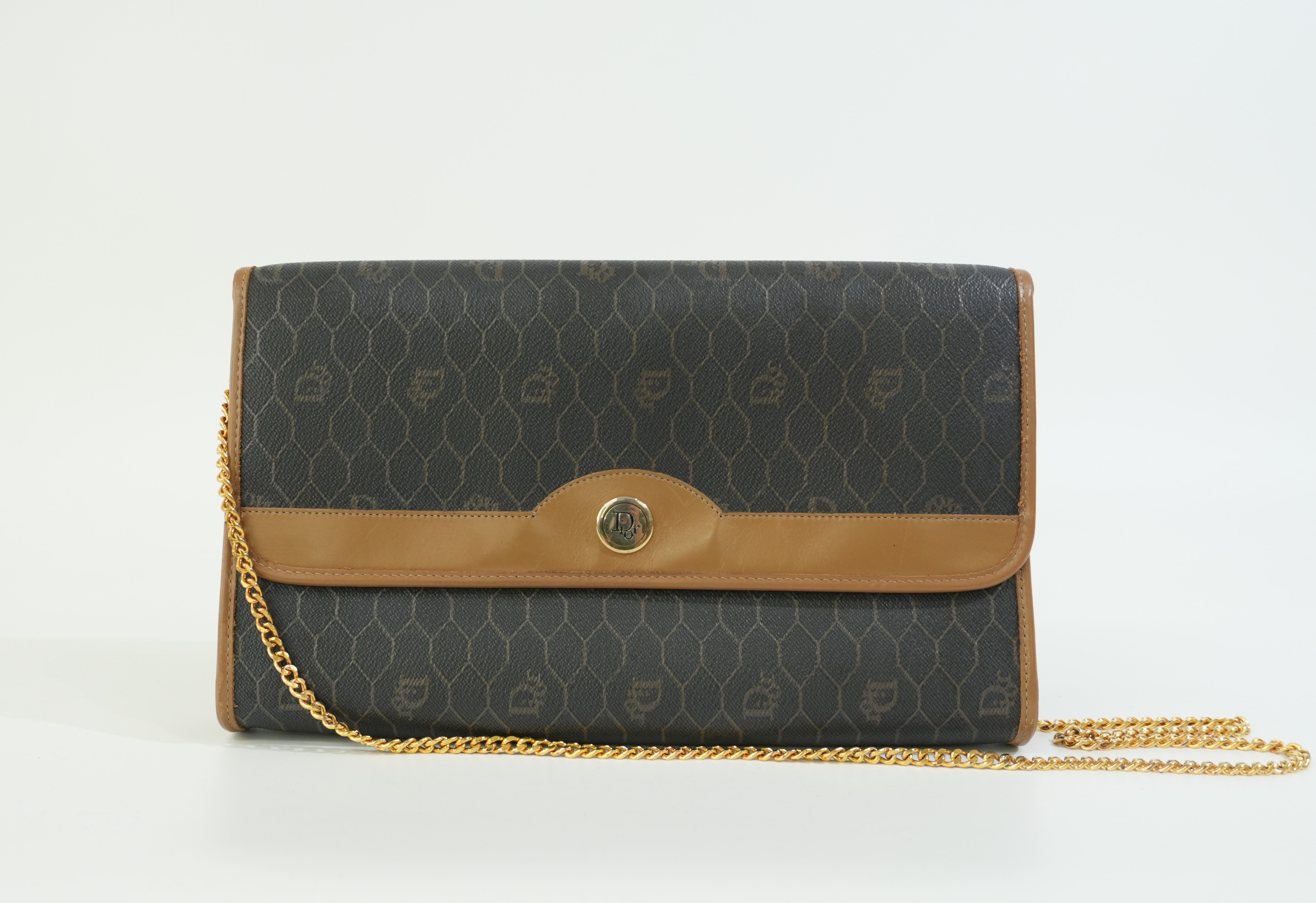 Pre-owned Dior Honeycomb Crossbody Bag Brown