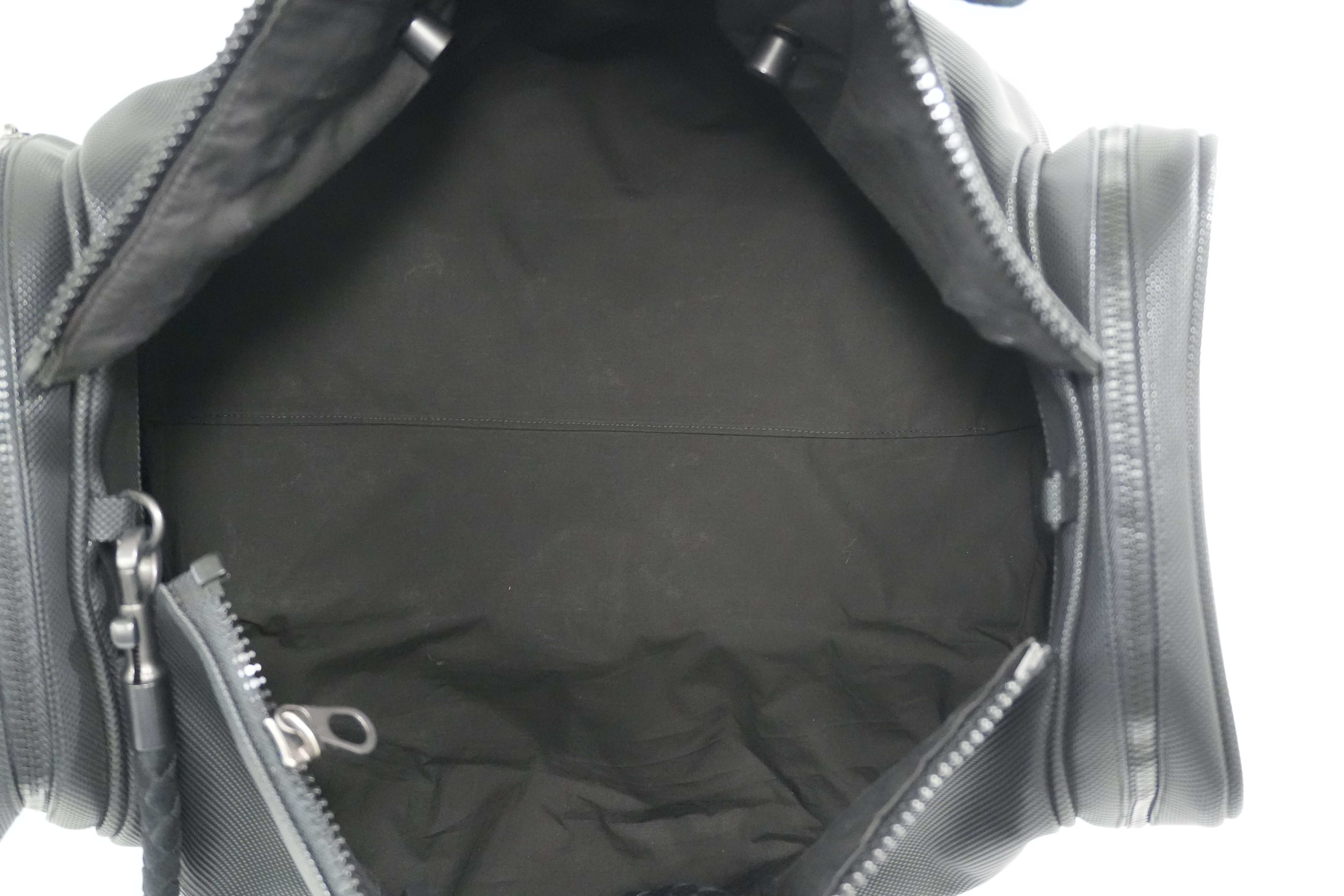 Pre-owned Bottega Duffle Travel Bag Black