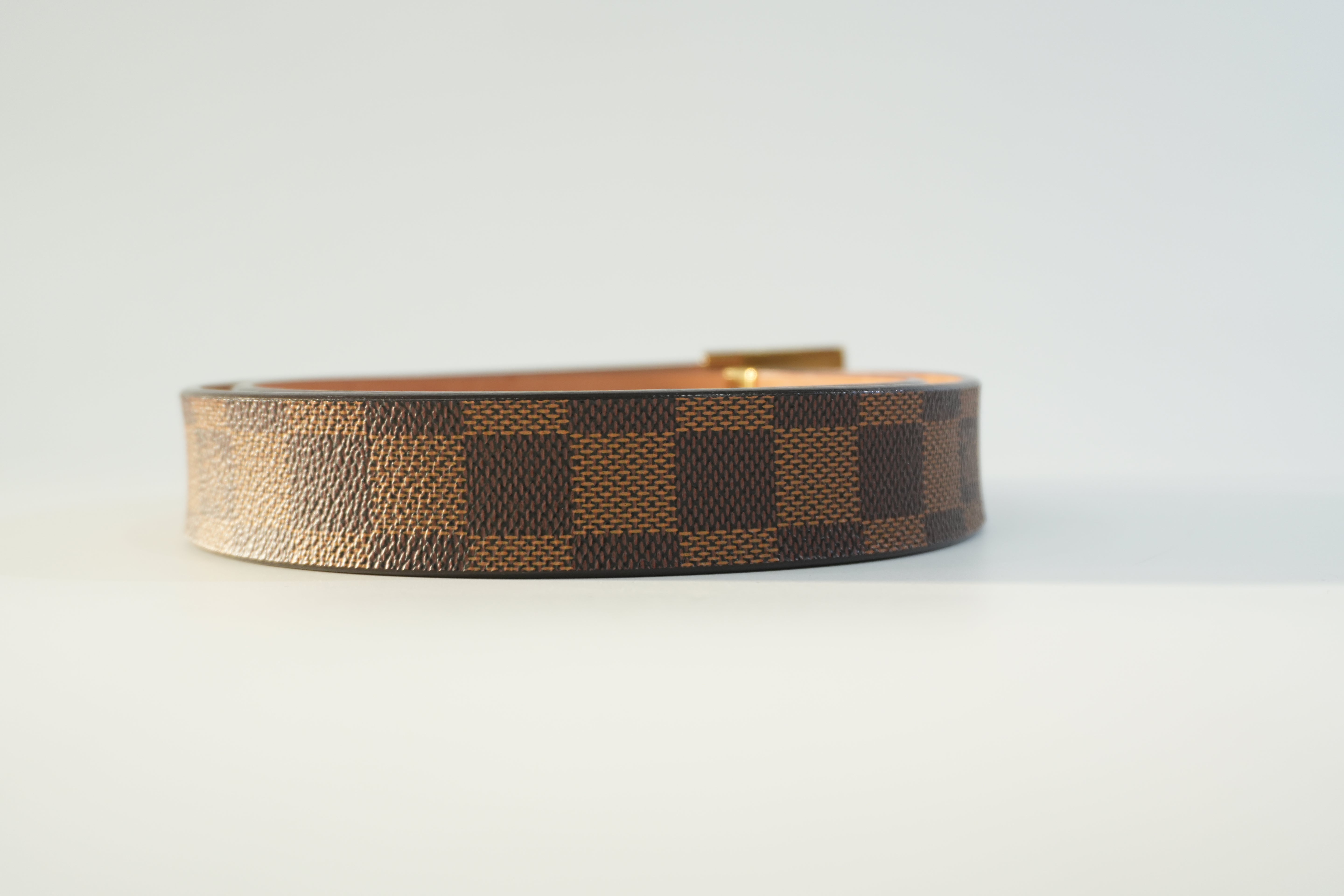 Pre-owned Louis Vuitton Damier Ebene Belt Size 80