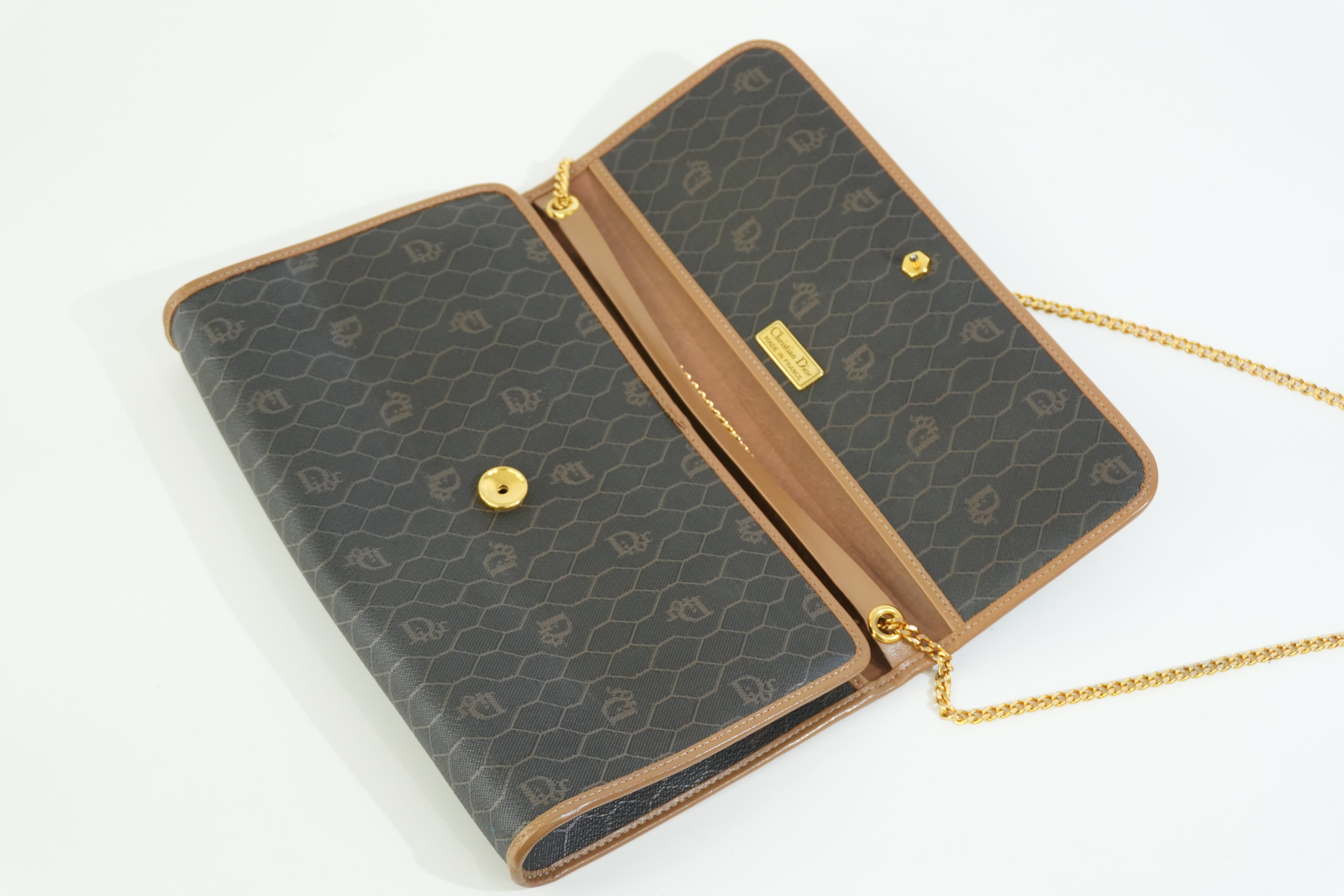 Pre-owned Dior Honeycomb Crossbody Bag Brown