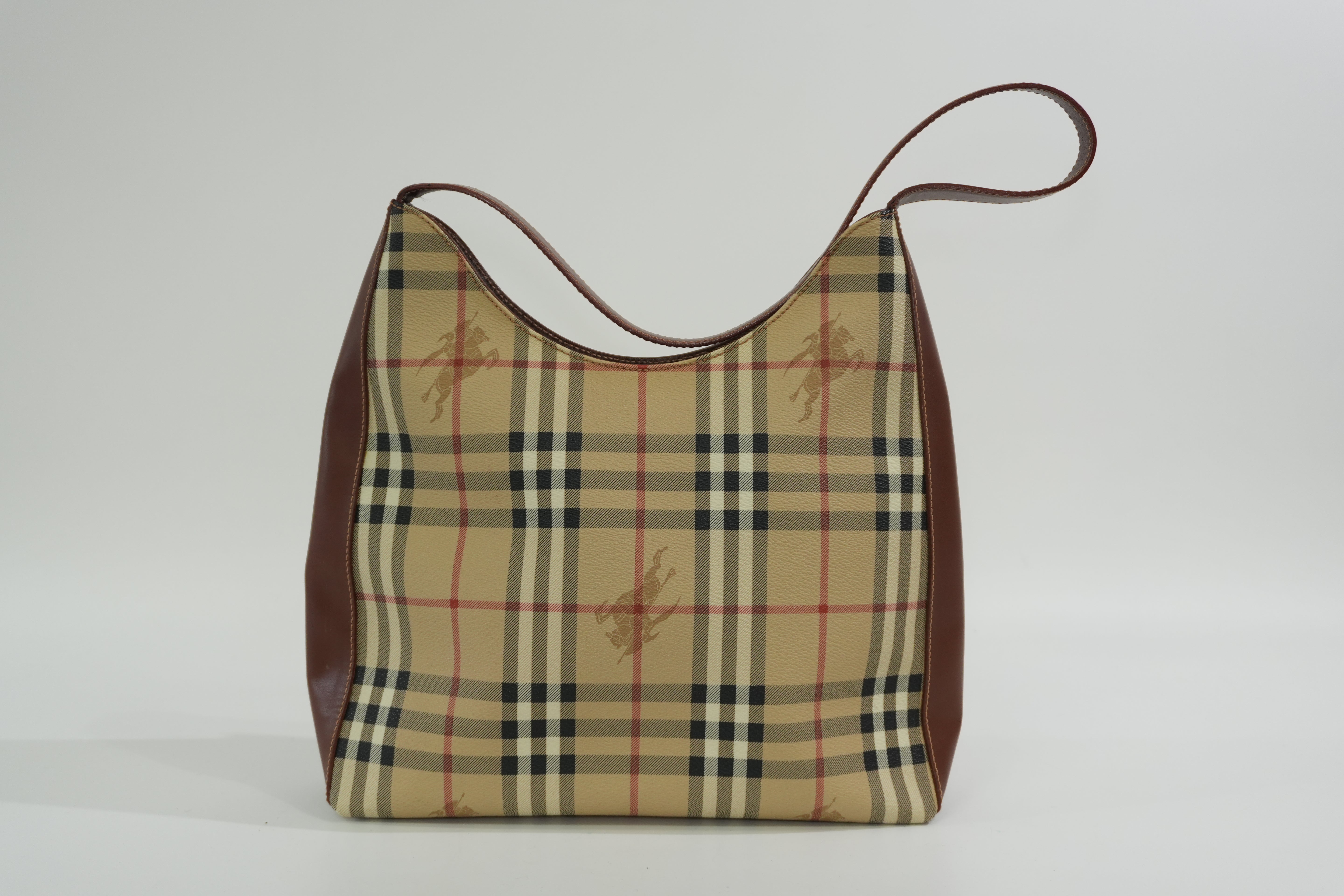 Pre-owned Burberry Nova Check Tote Bag Beige and Brown