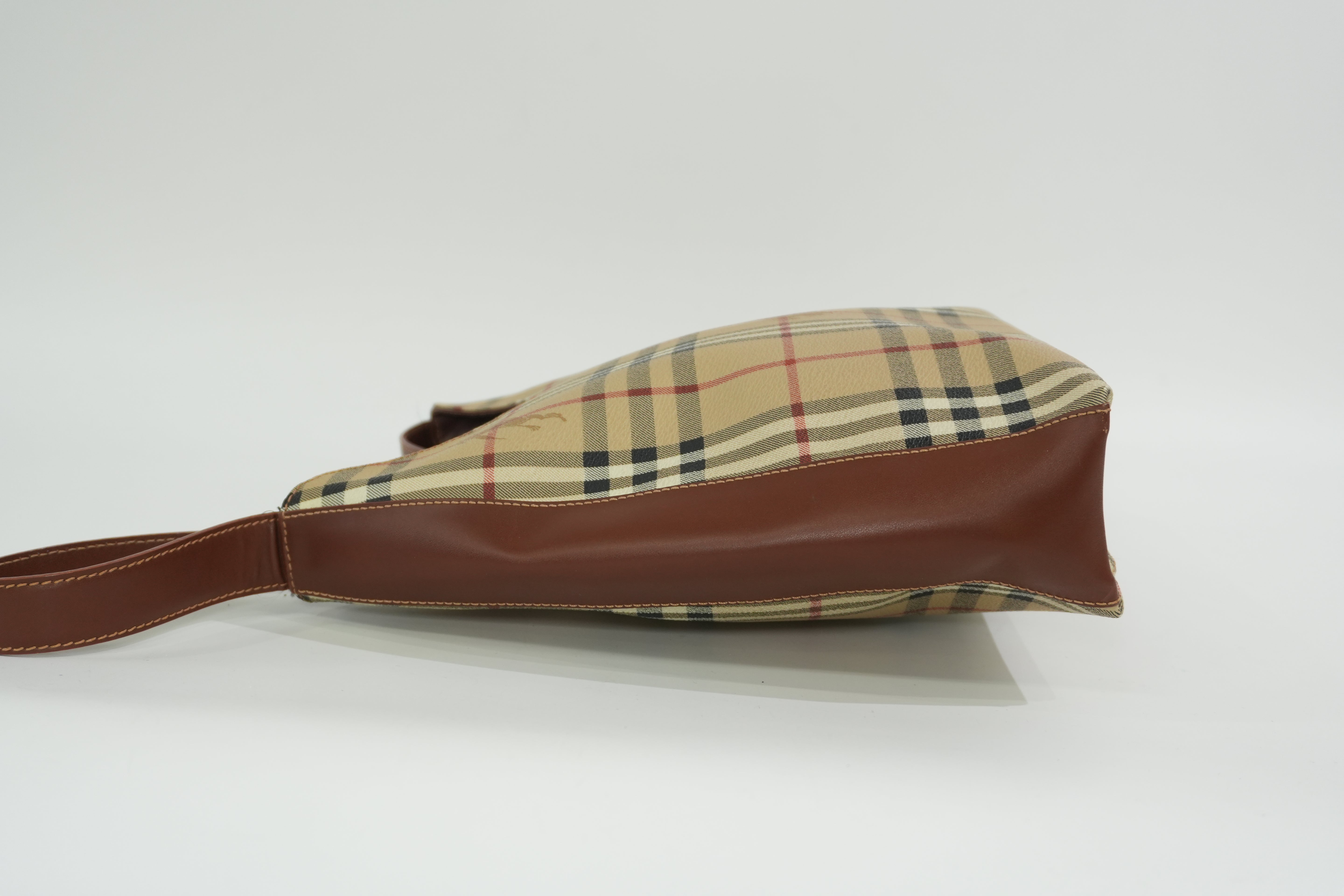 Pre-owned Burberry Nova Check Tote Bag Beige and Brown